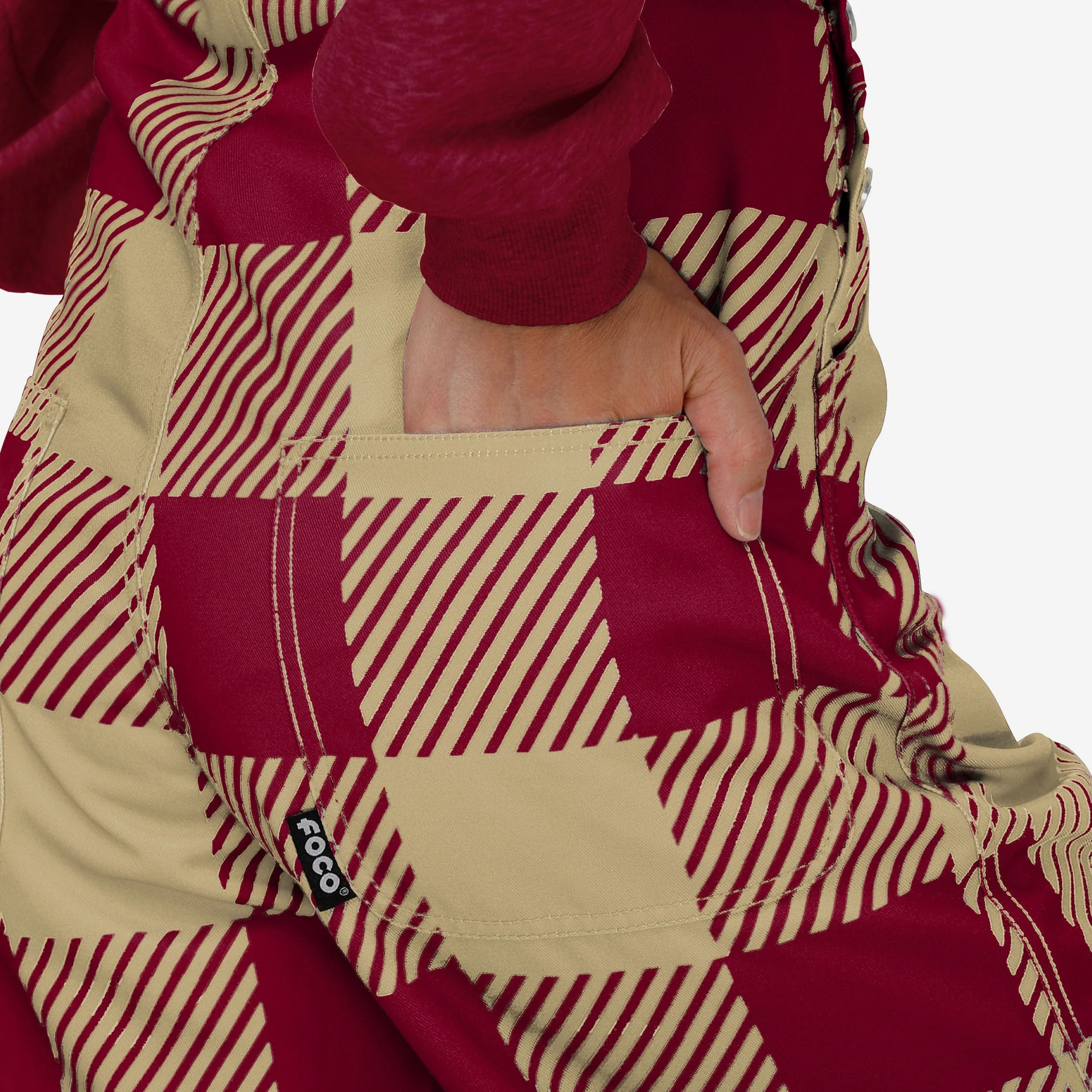 Florida State Seminoles Womens Plaid Bib Overalls - Image 6