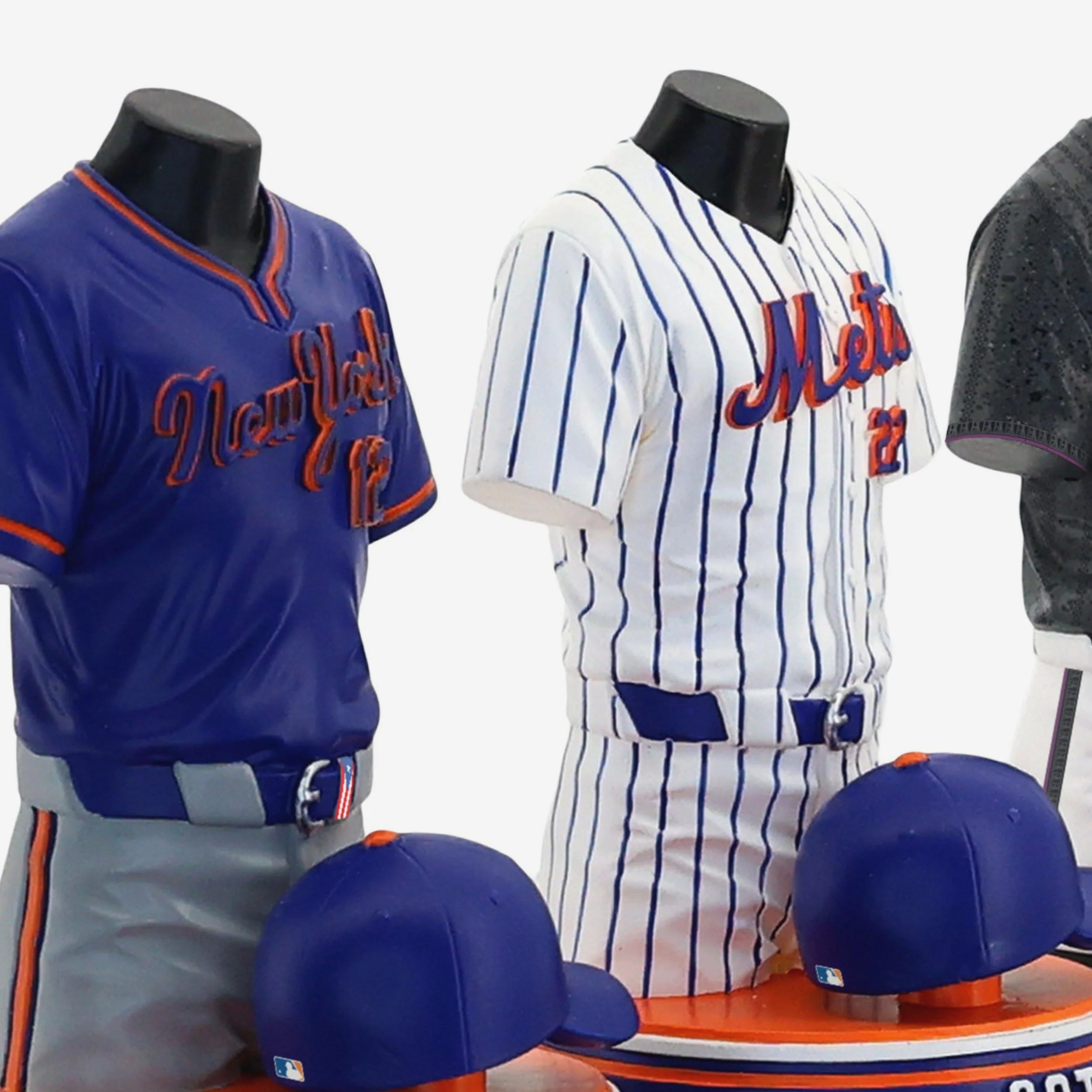 Francisco Lindor & Juan Soto & Bo Bichette New York Mets 2026 Jersey Bust Triple Bobblehead - Image 3