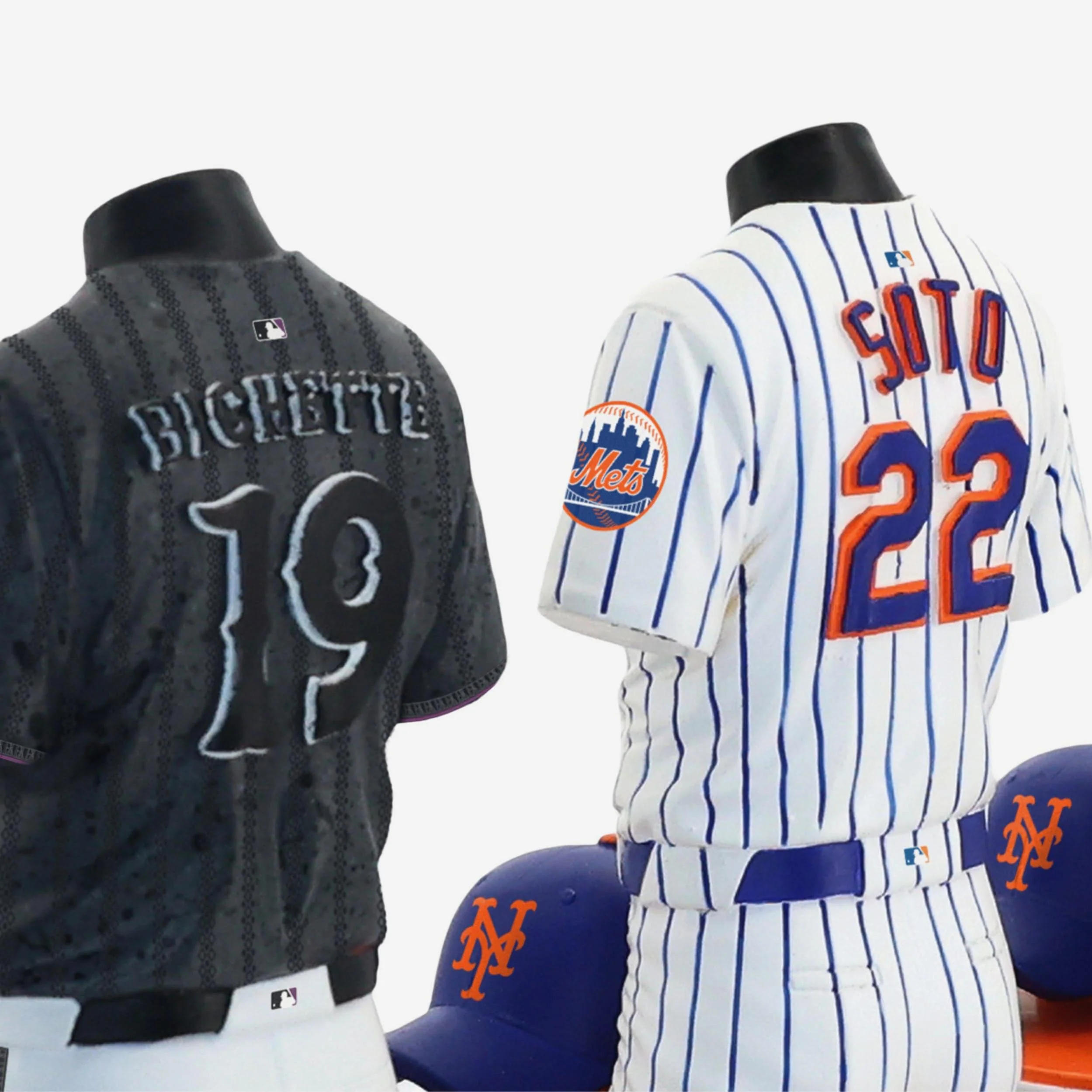 Francisco Lindor & Juan Soto & Bo Bichette New York Mets 2026 Jersey Bust Triple Bobblehead - Image 4
