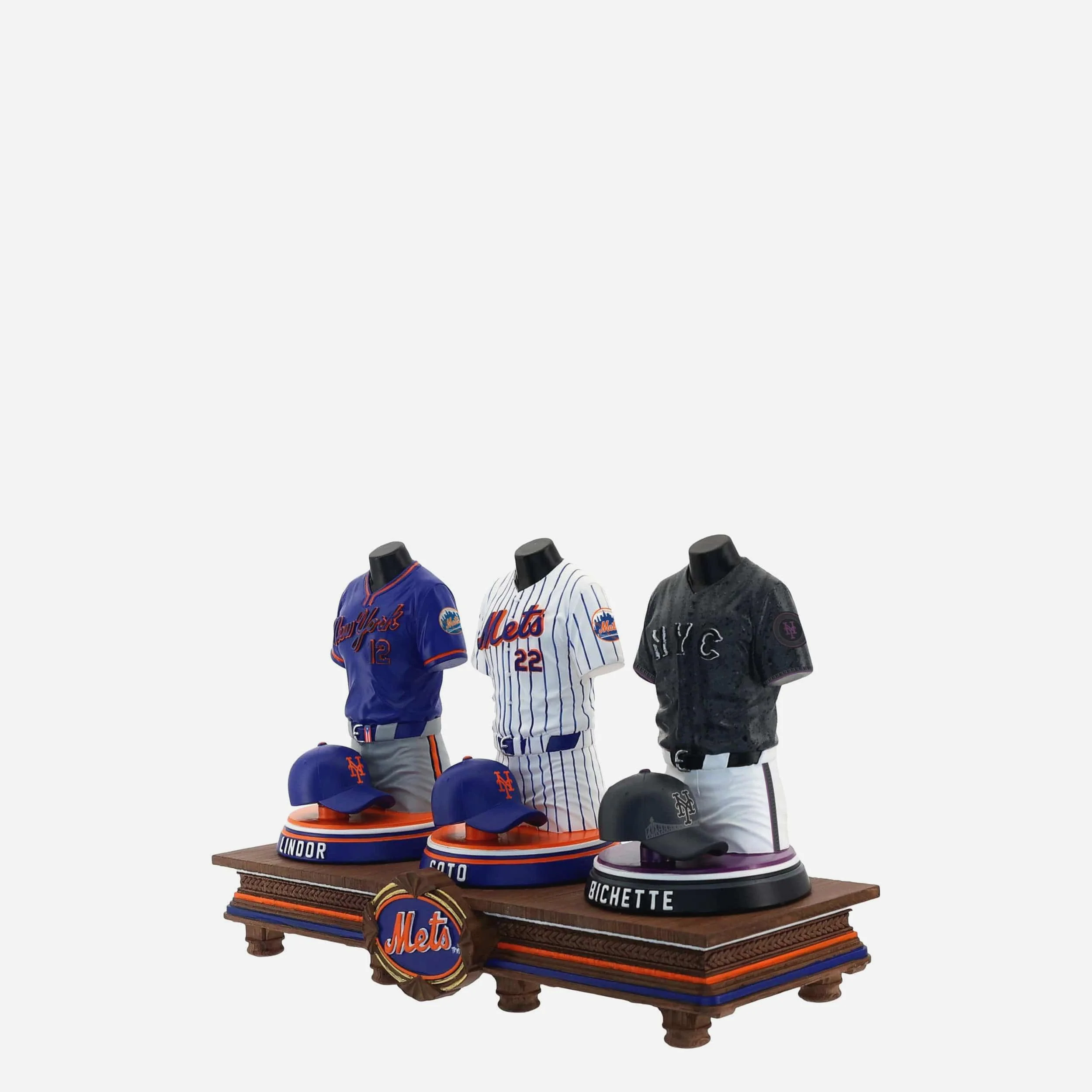 Francisco Lindor & Juan Soto & Bo Bichette New York Mets 2026 Jersey Bust Triple Bobblehead - Image 5