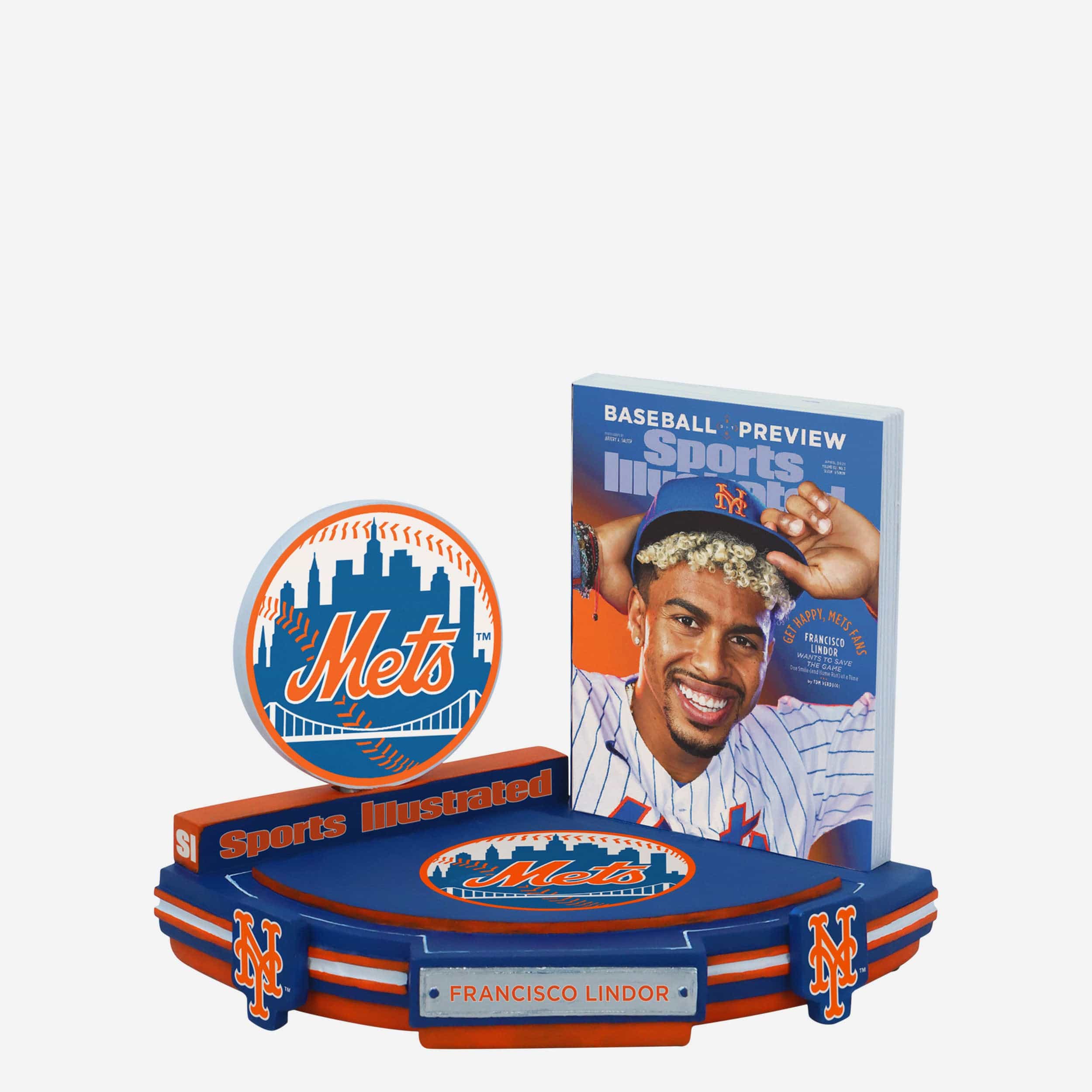 Francisco Lindor New York Mets Get Happy Sports Illustrated Cover Bobblehead - Image 4