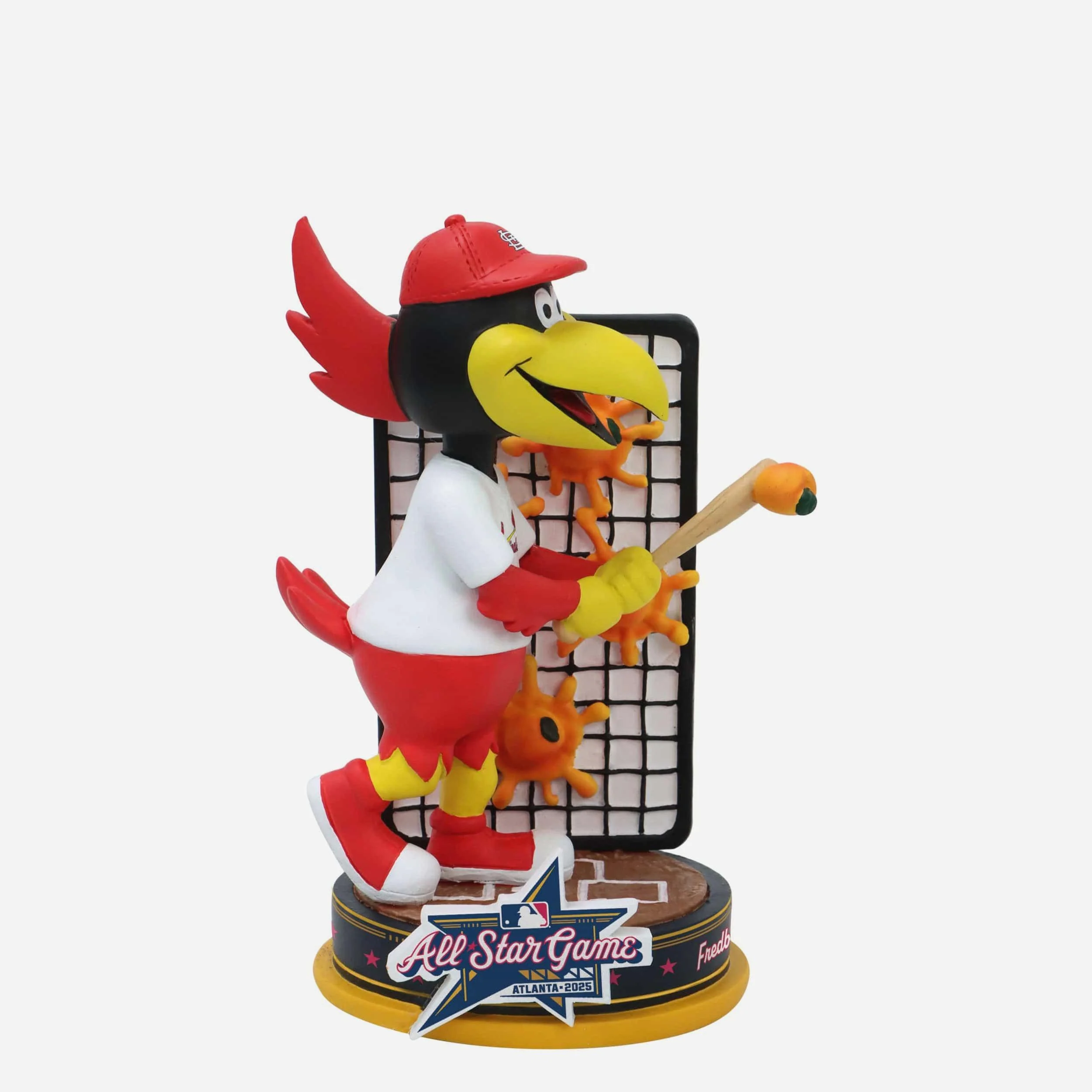 Fredbird St Louis Cardinals 2025 MLB All-Star Peach Mascot Mini Bobblehead Scene