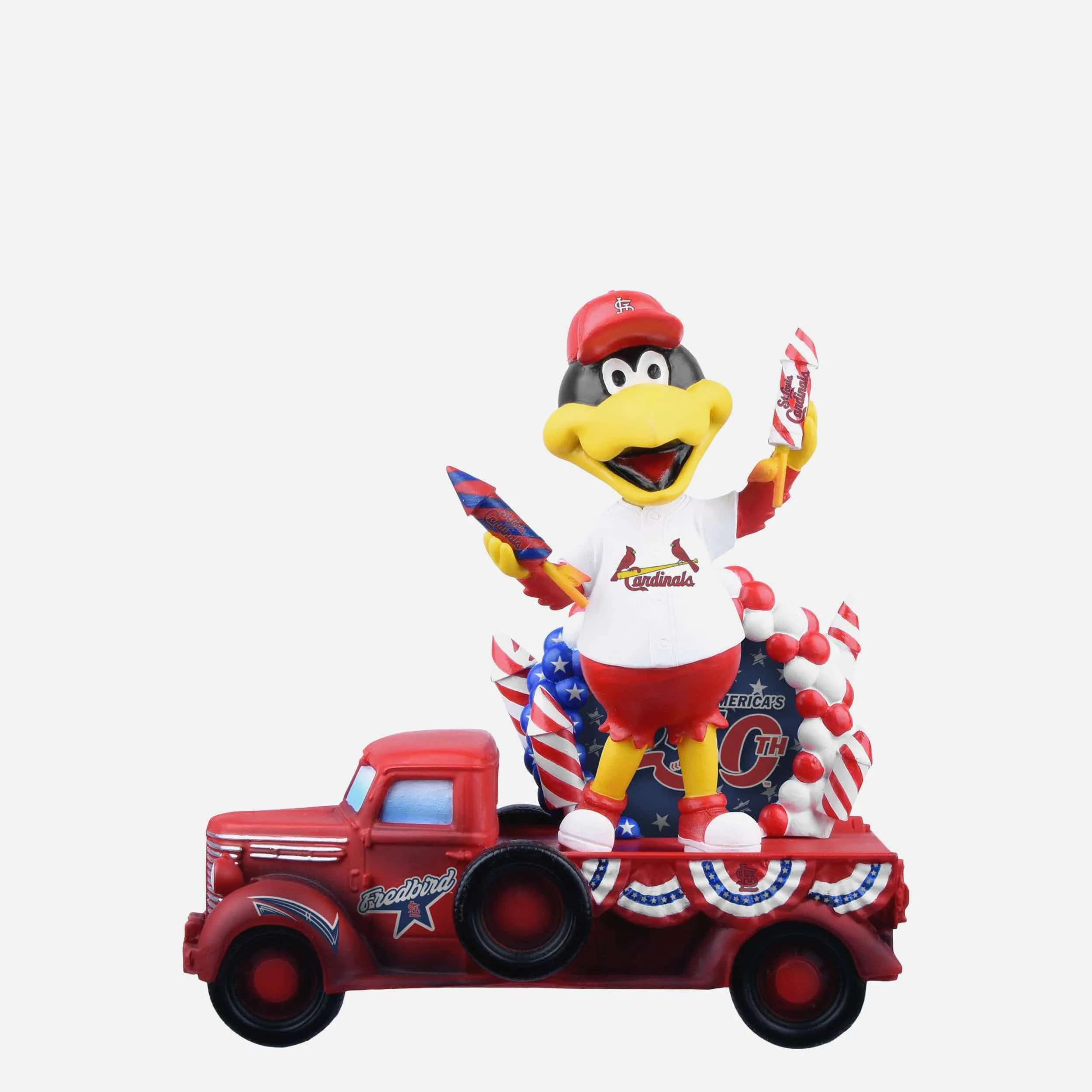 Fredbird St Louis Cardinals America's 250th Anniversary Parade Float Mascot Bobblehead
