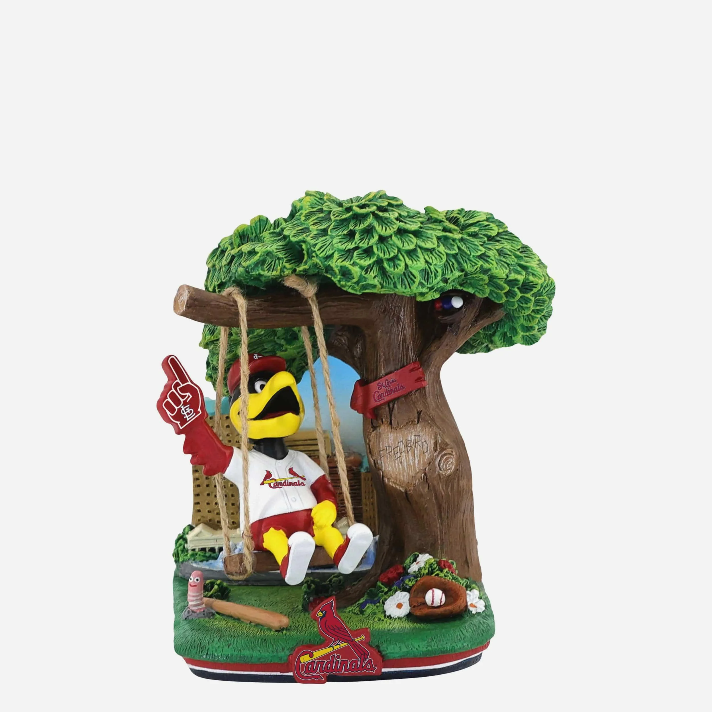 Fredbird St Louis Cardinals City Park Swing Mini Bobblehead