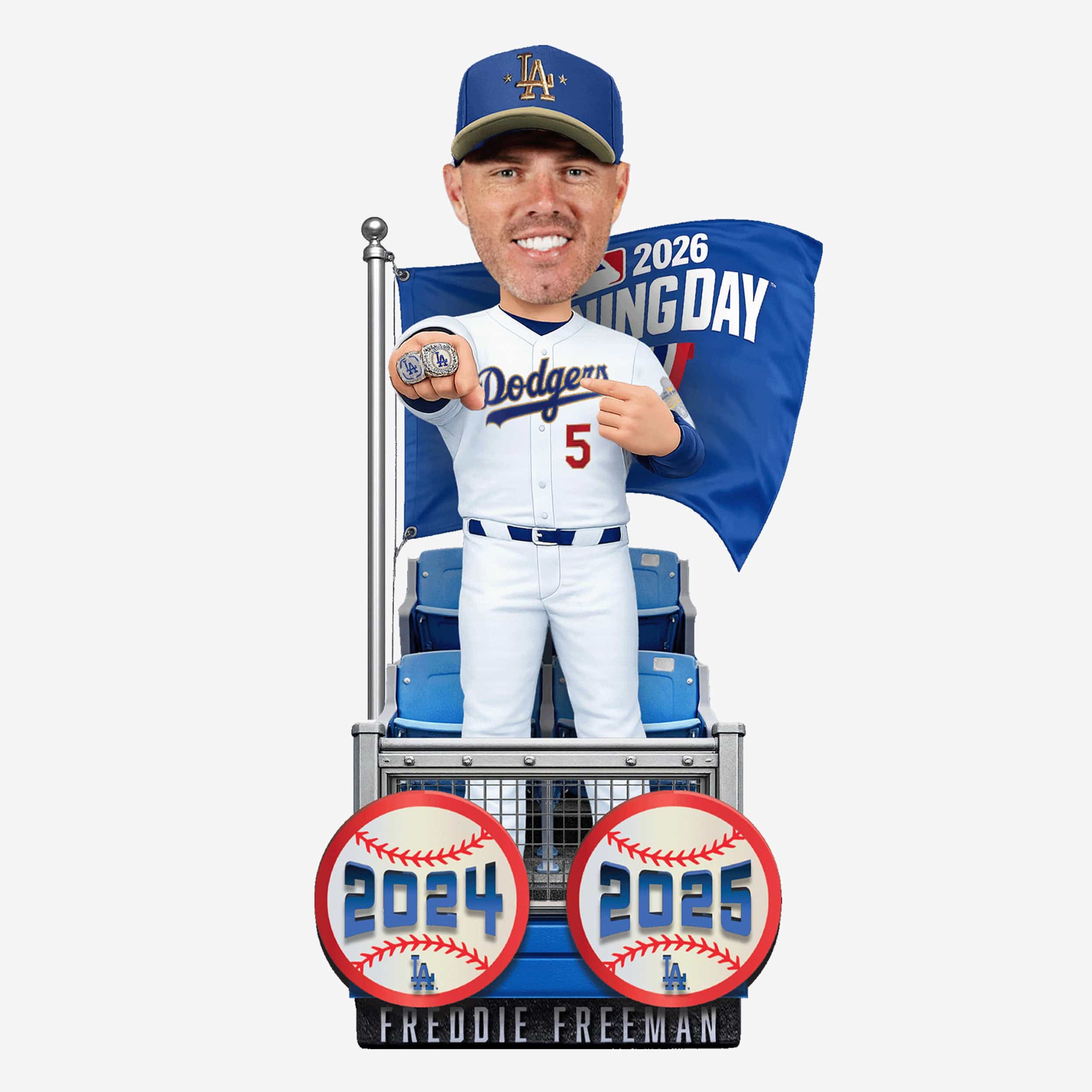 Freddie Freeman Los Angeles Dodgers 2024 & 2025 World Series Champions Plaque Bobblehead