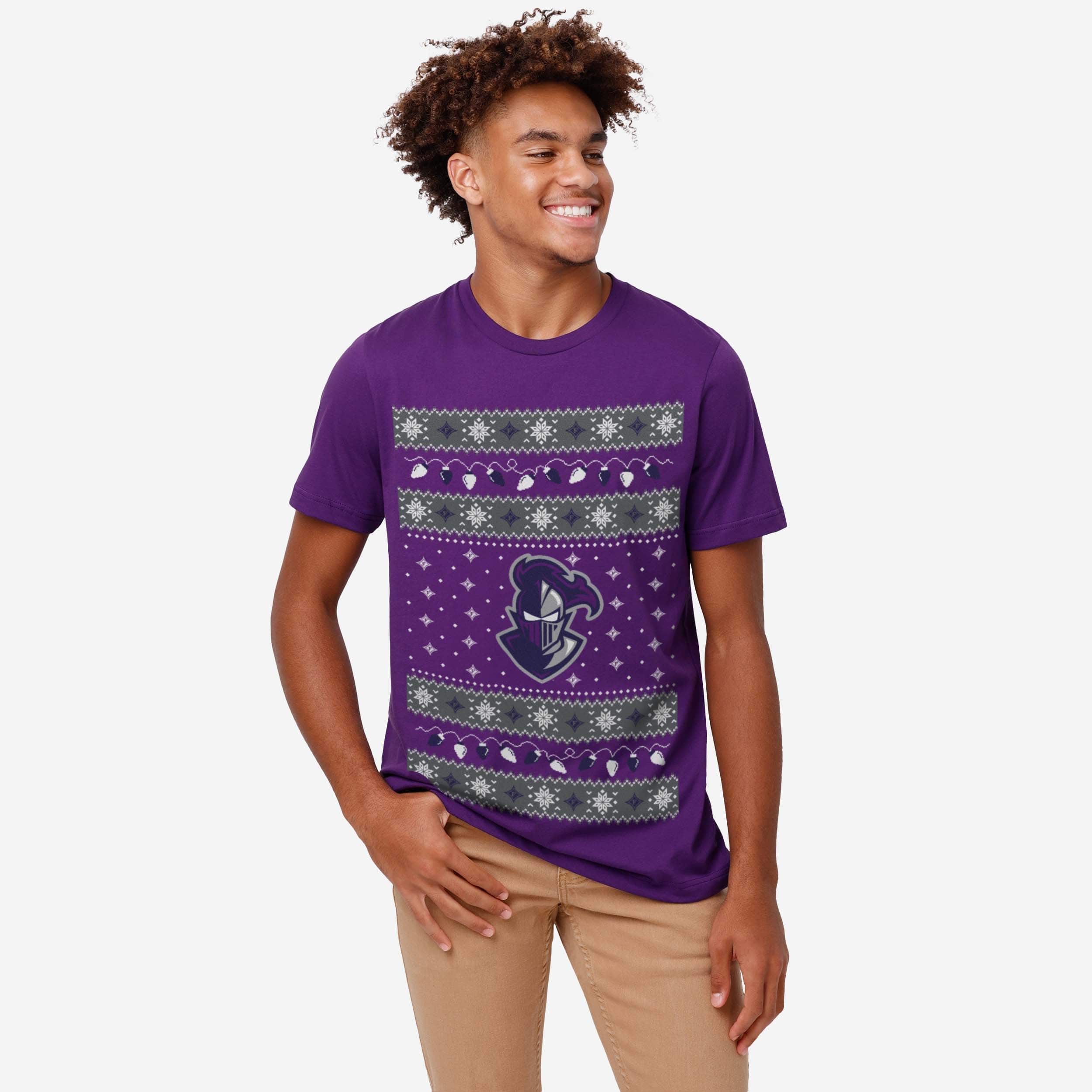 Furman Paladins Holiday Lights Sweater T-Shirt - Image 2