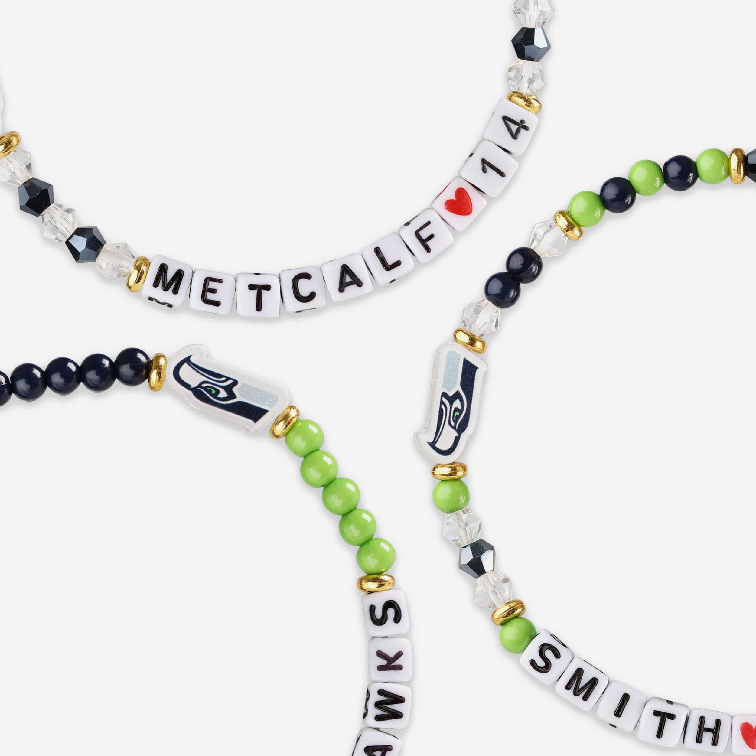 Geno Smith & DK Metcalf Seattle Seahawks 3 Pack Player Friendship Bracelet - Image 2