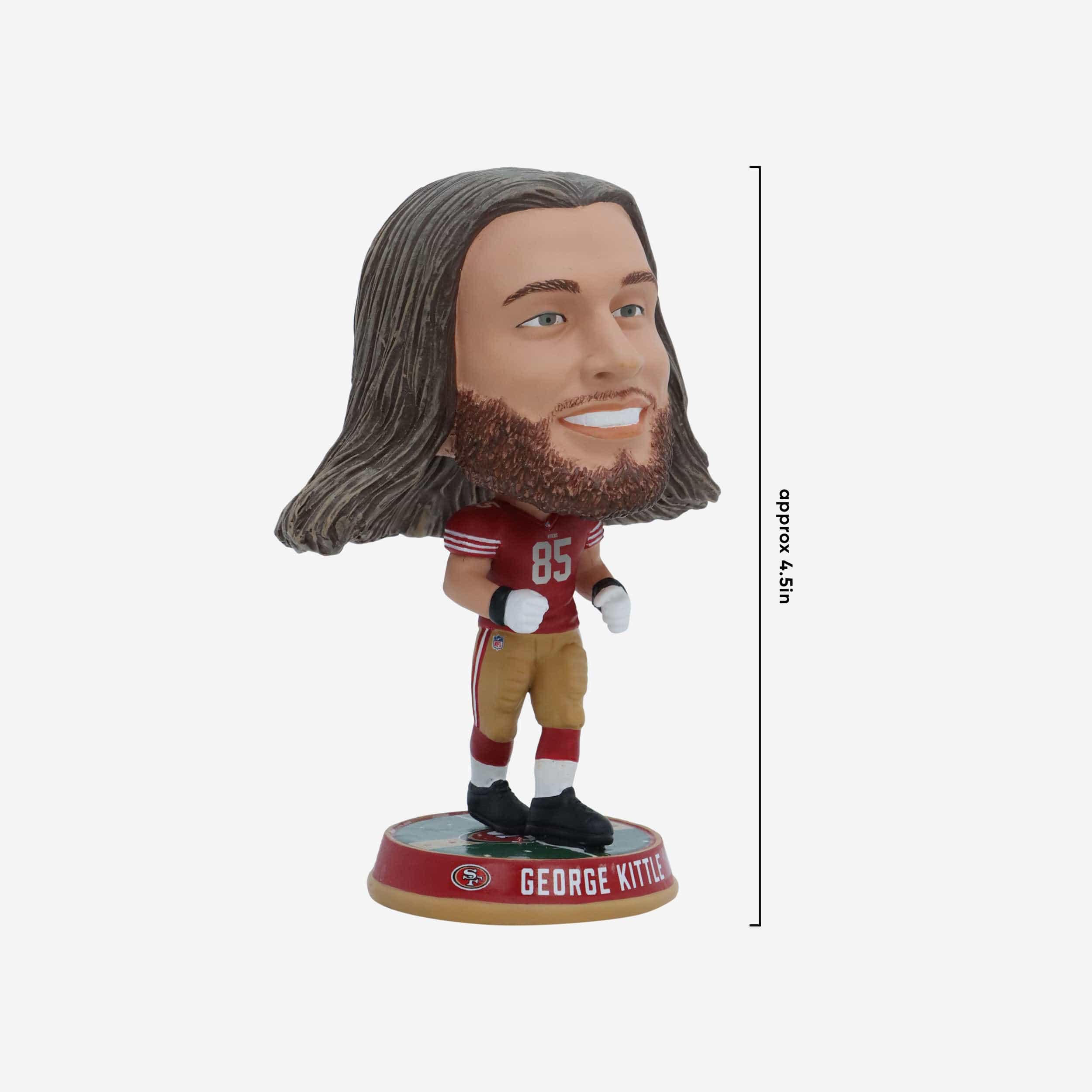 George Kittle San Francisco 49ers Field Stripe Mini Bighead Bobblehead - Image 4