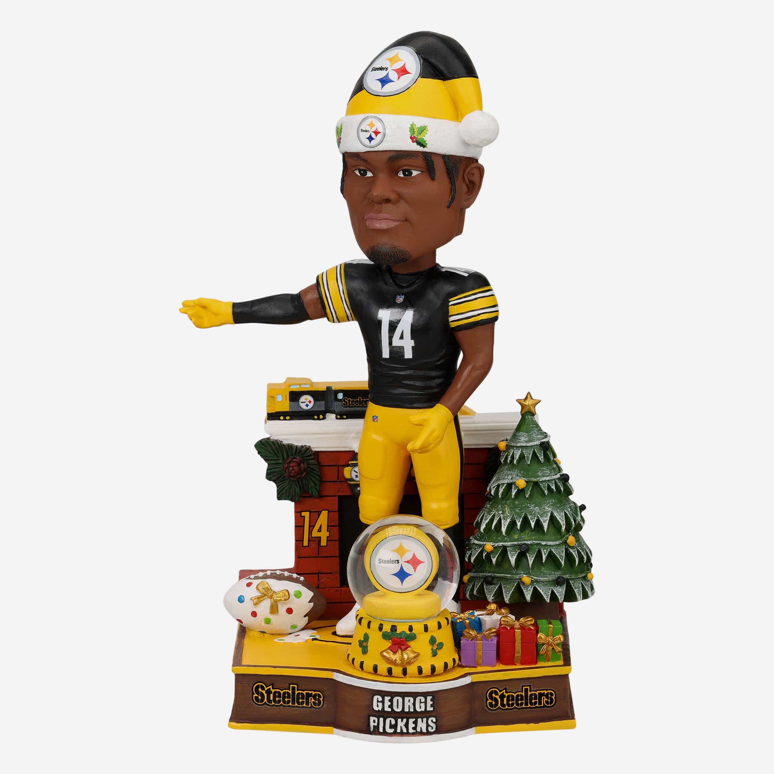 George Pickens Pittsburgh Steelers Holiday Snowglobe Bobblehead