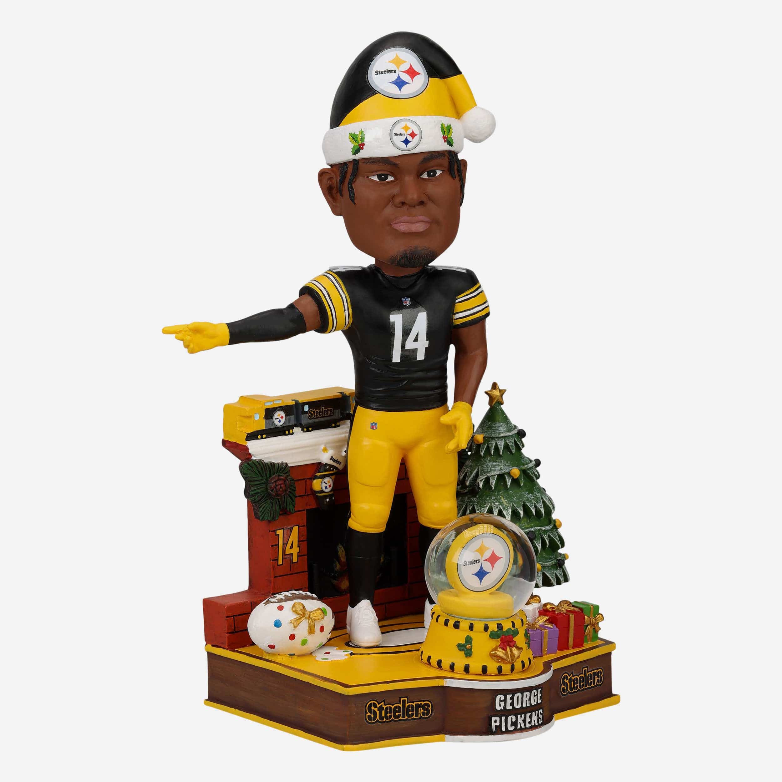 George Pickens Pittsburgh Steelers Holiday Snowglobe Bobblehead - Image 4