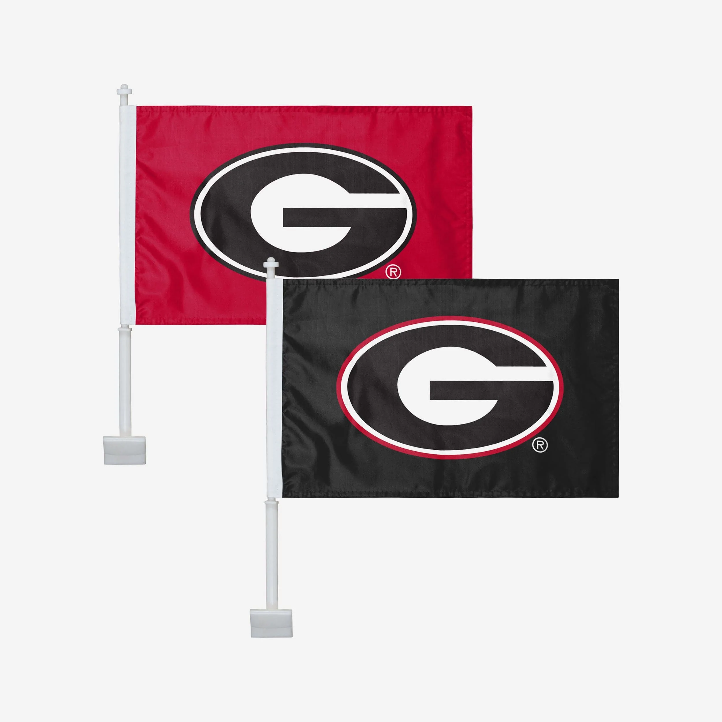Georgia Bulldogs 2 Pack Solid Car Flag