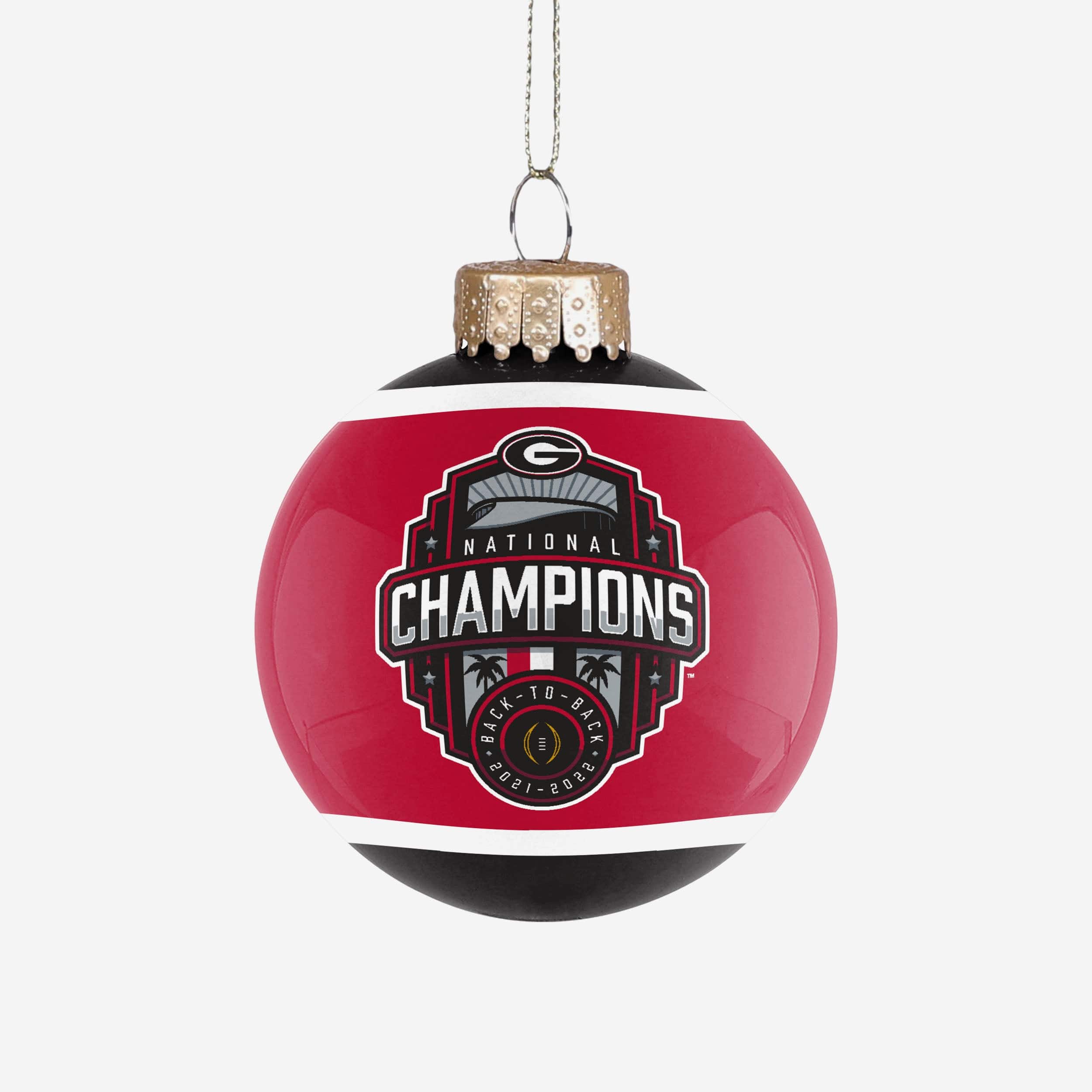 Georgia Bulldogs 2022 Football National Champions Glass Ball Ornament