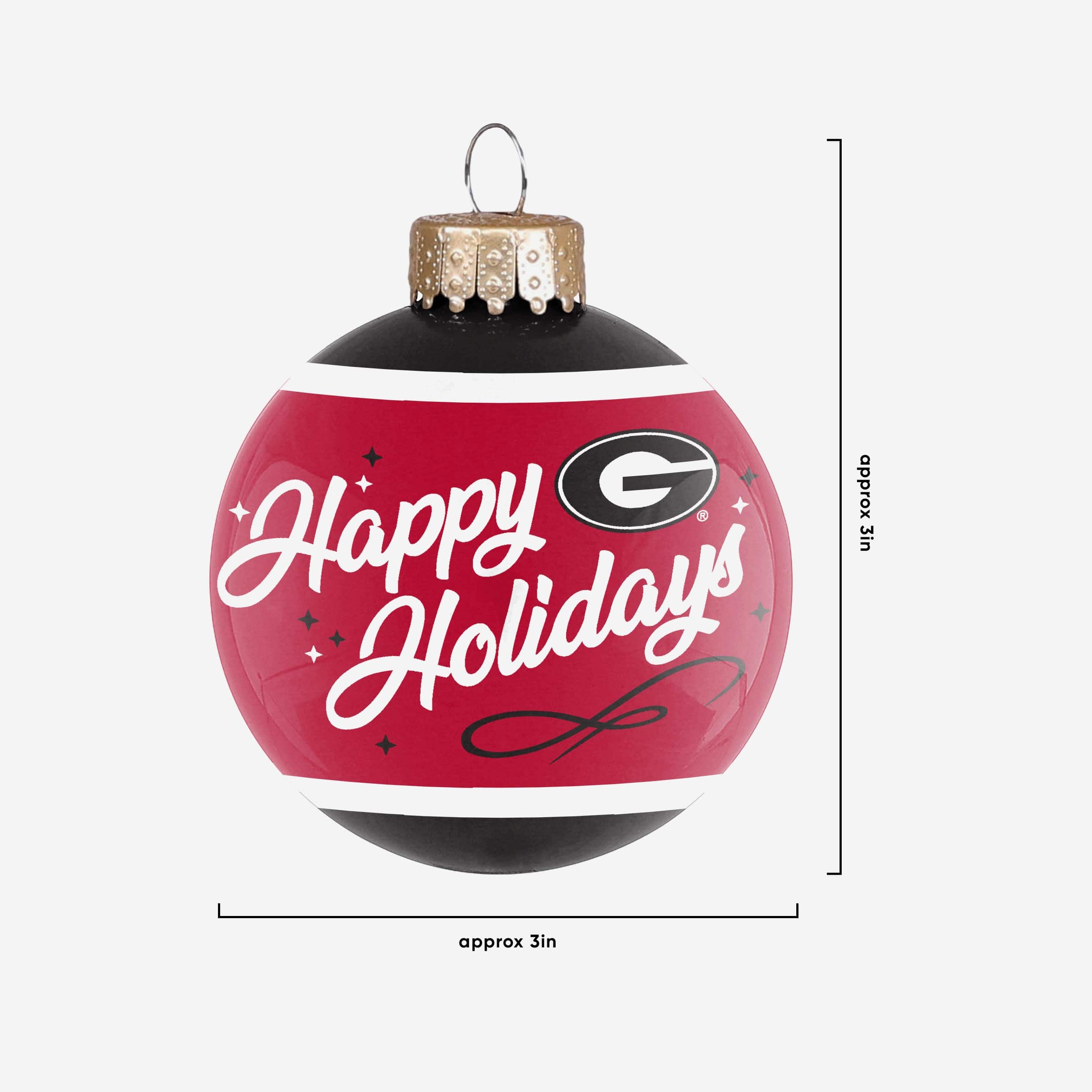 Georgia Bulldogs 2022 Football National Champions Glass Ball Ornament - Image 2