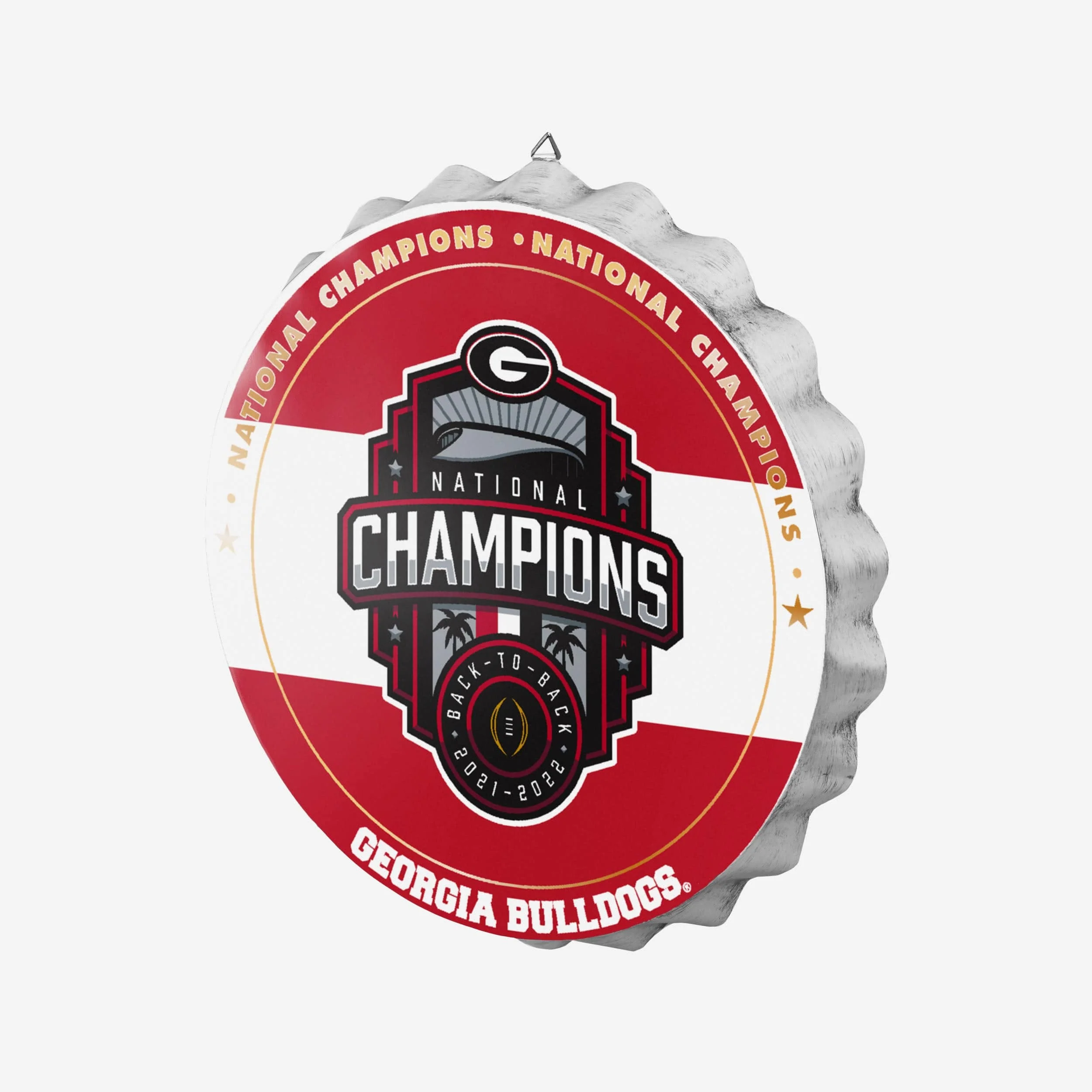 Georgia Bulldogs 2022 Football National Champions Metal Distressed Bottle Cap Wall Sign - Image 2