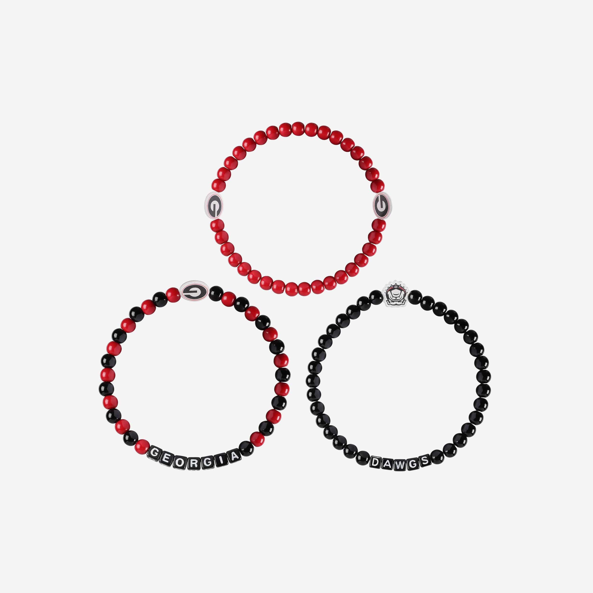 Georgia Bulldogs 3 Pack Beaded Friendship Bracelet - Image 3