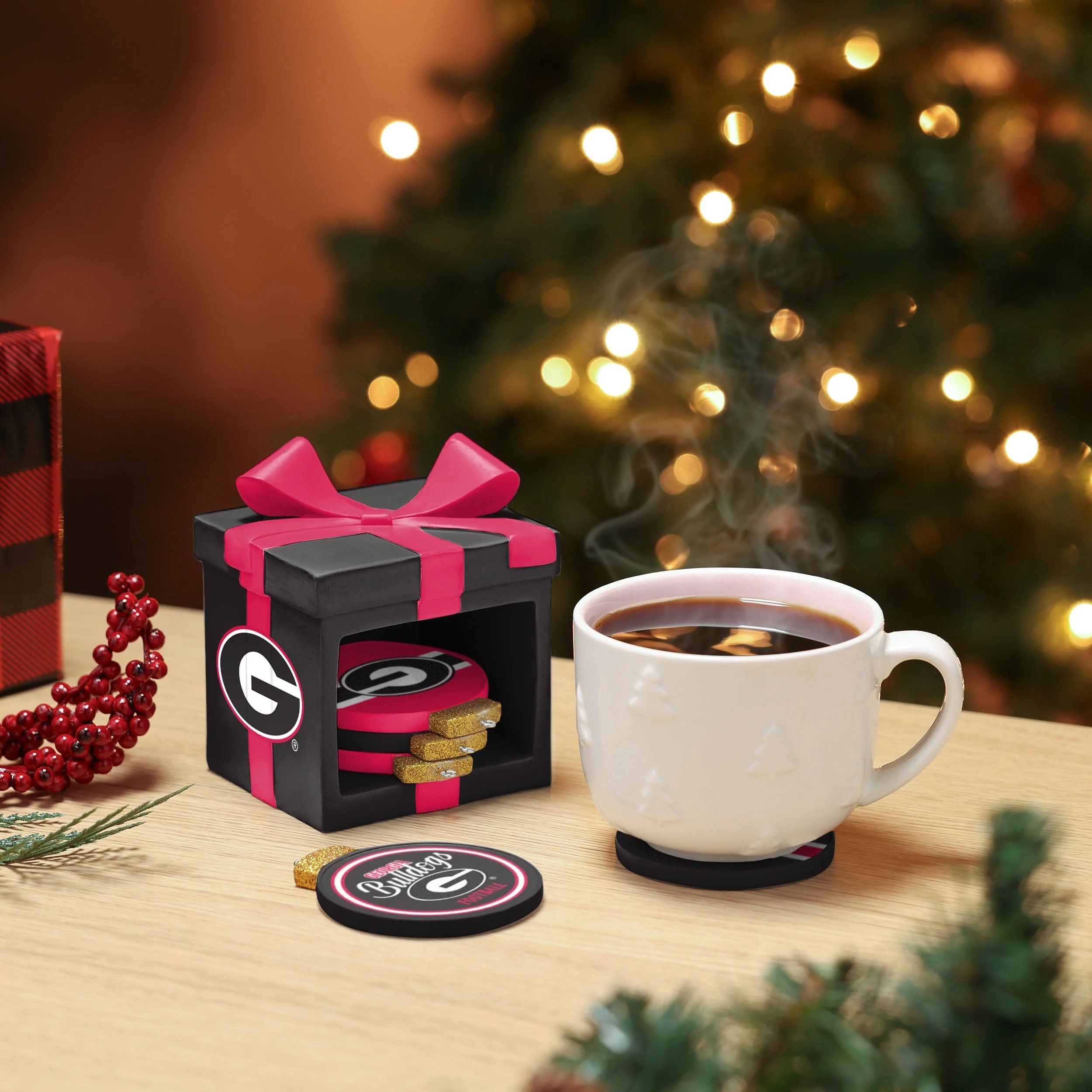 Georgia Bulldogs Holiday 5 Pack Coaster Set - Image 2