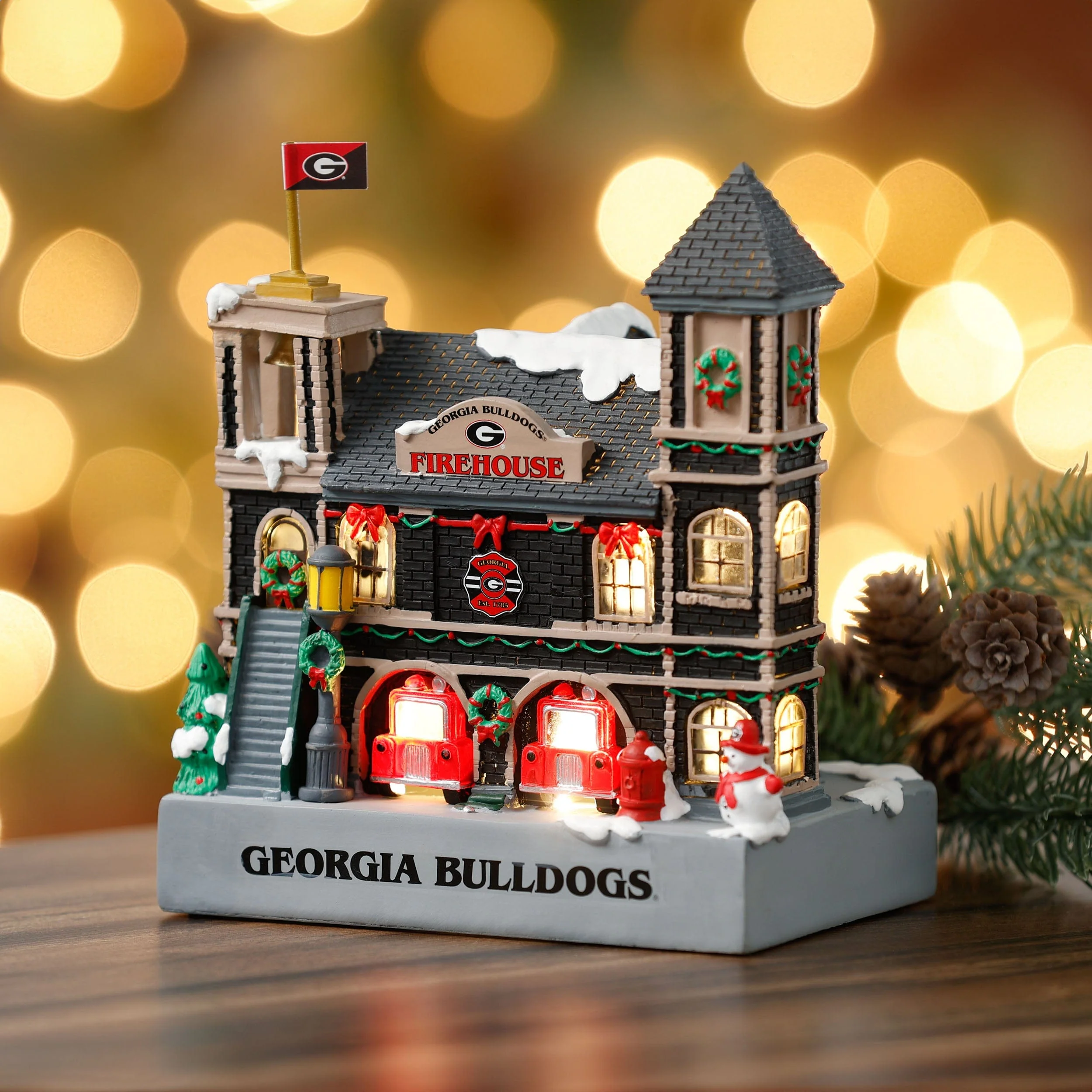 Georgia Bulldogs Light Up Resin Team Firehouse - Image 2