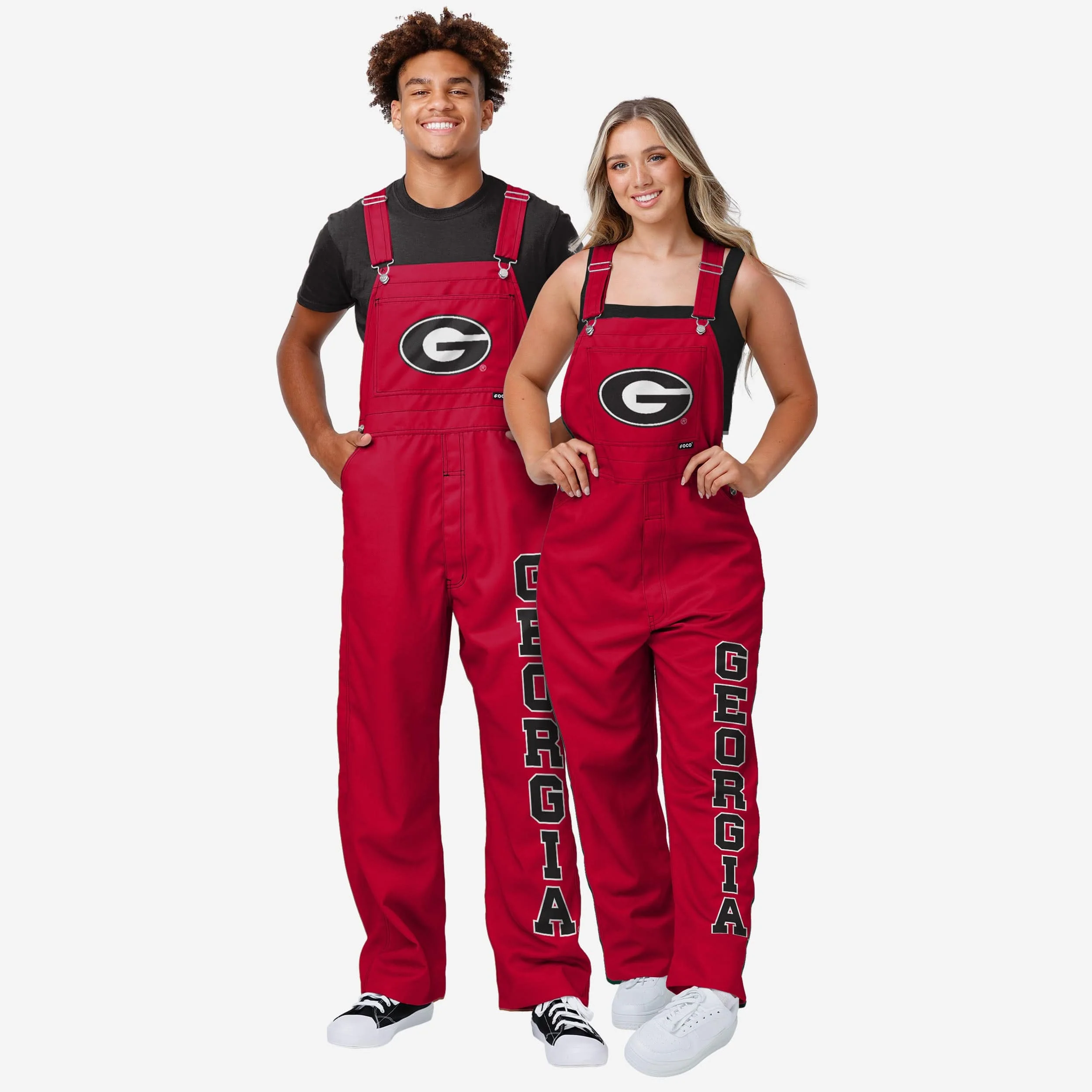 Georgia Bulldogs Mens Big Logo Bib Overalls - Image 3