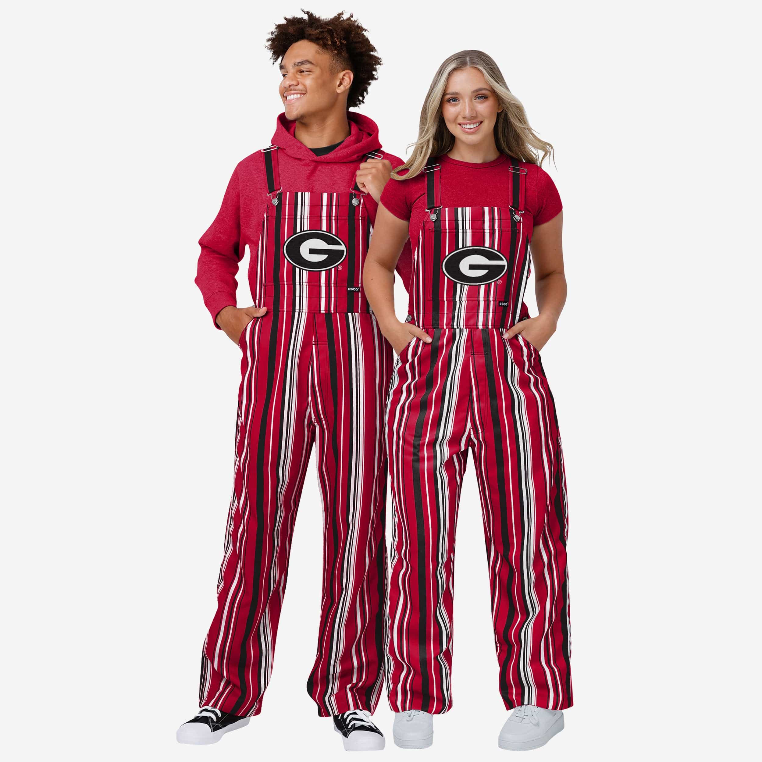 Georgia Bulldogs Mens Hyper Stripe Bib Overalls - Image 3