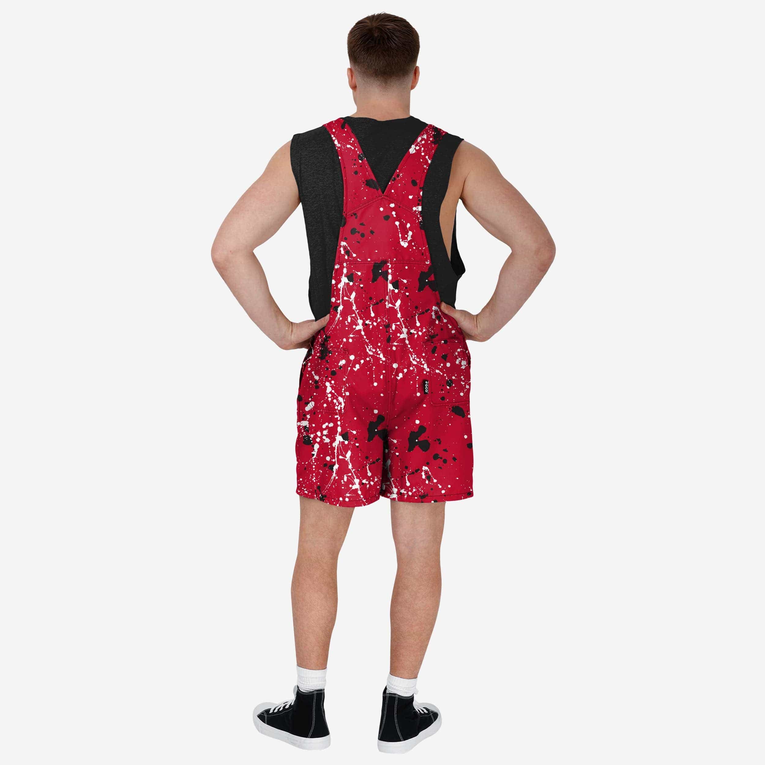 Georgia Bulldogs Mens Paint Splatter Bib Shortalls - Image 2