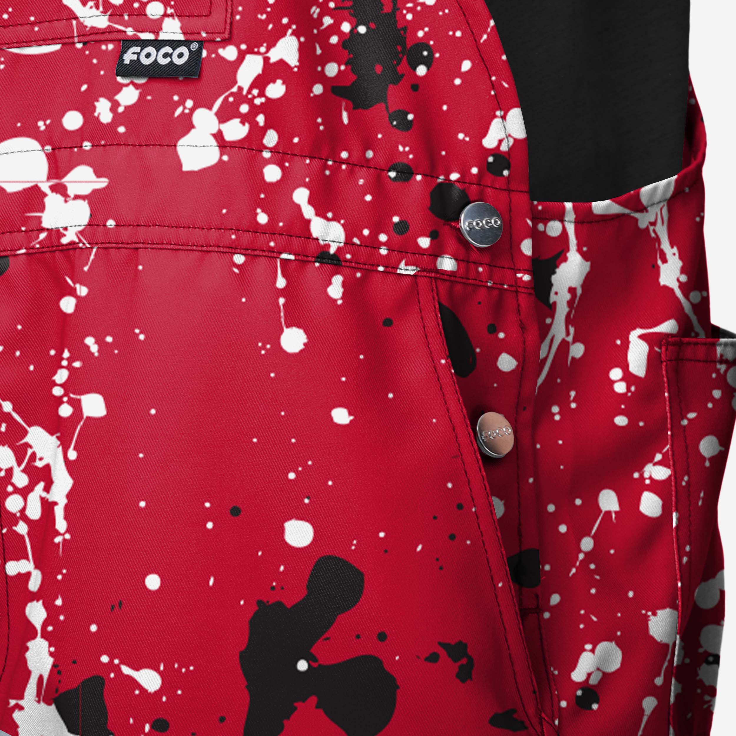 Georgia Bulldogs Mens Paint Splatter Bib Shortalls - Image 4