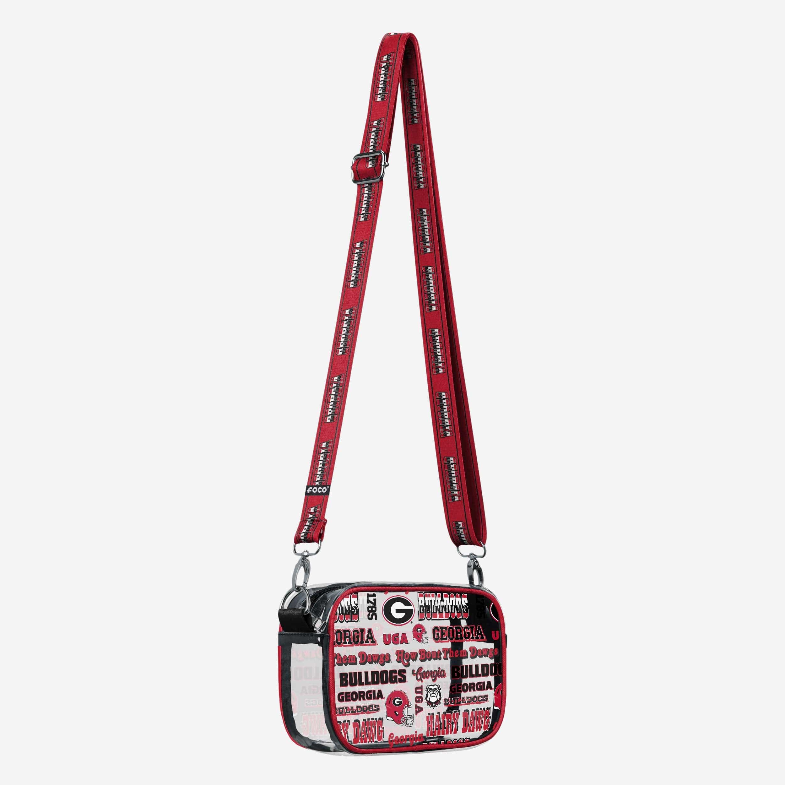 Georgia Bulldogs Repeat Retro Print Clear Crossbody Bag - Image 2