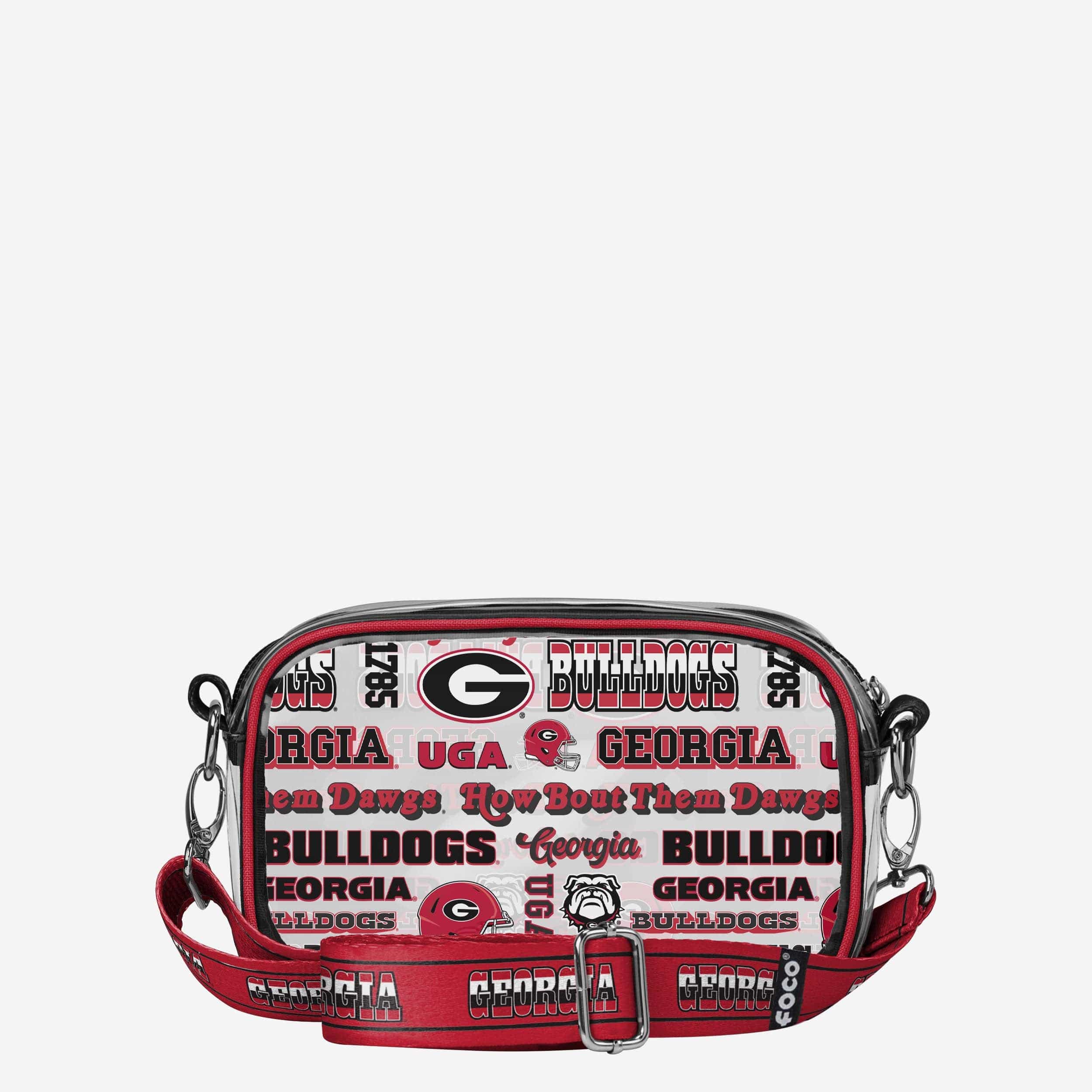 Georgia Bulldogs Repeat Retro Print Clear Crossbody Bag - Image 5