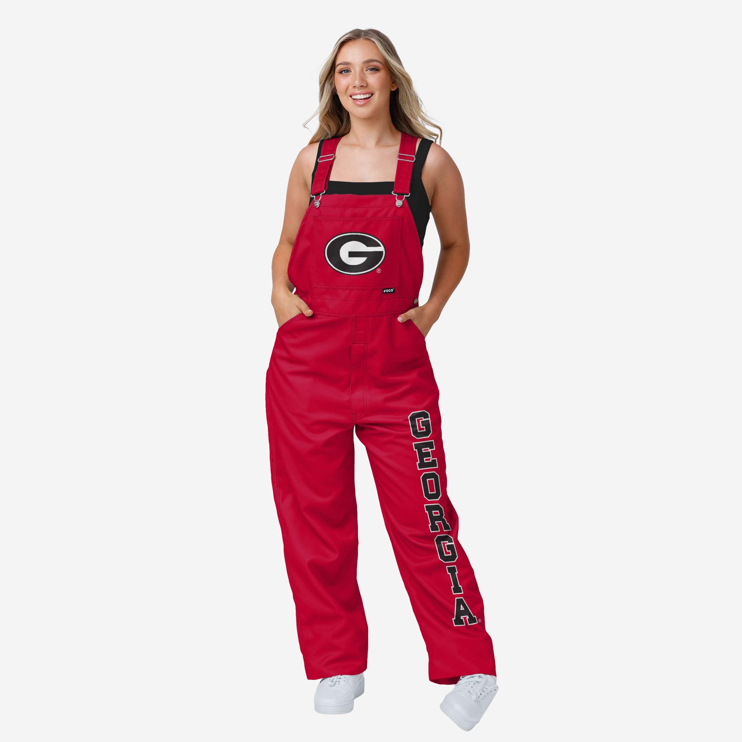 Georgia Bulldogs Womens Big Logo Bib Overalls