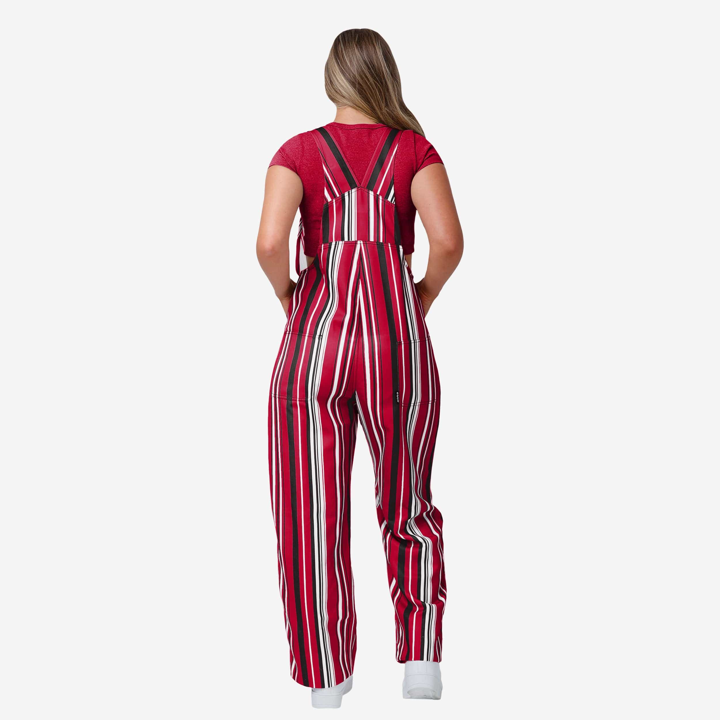 Georgia Bulldogs Womens Hyper Stripe Bib Overalls - Image 2