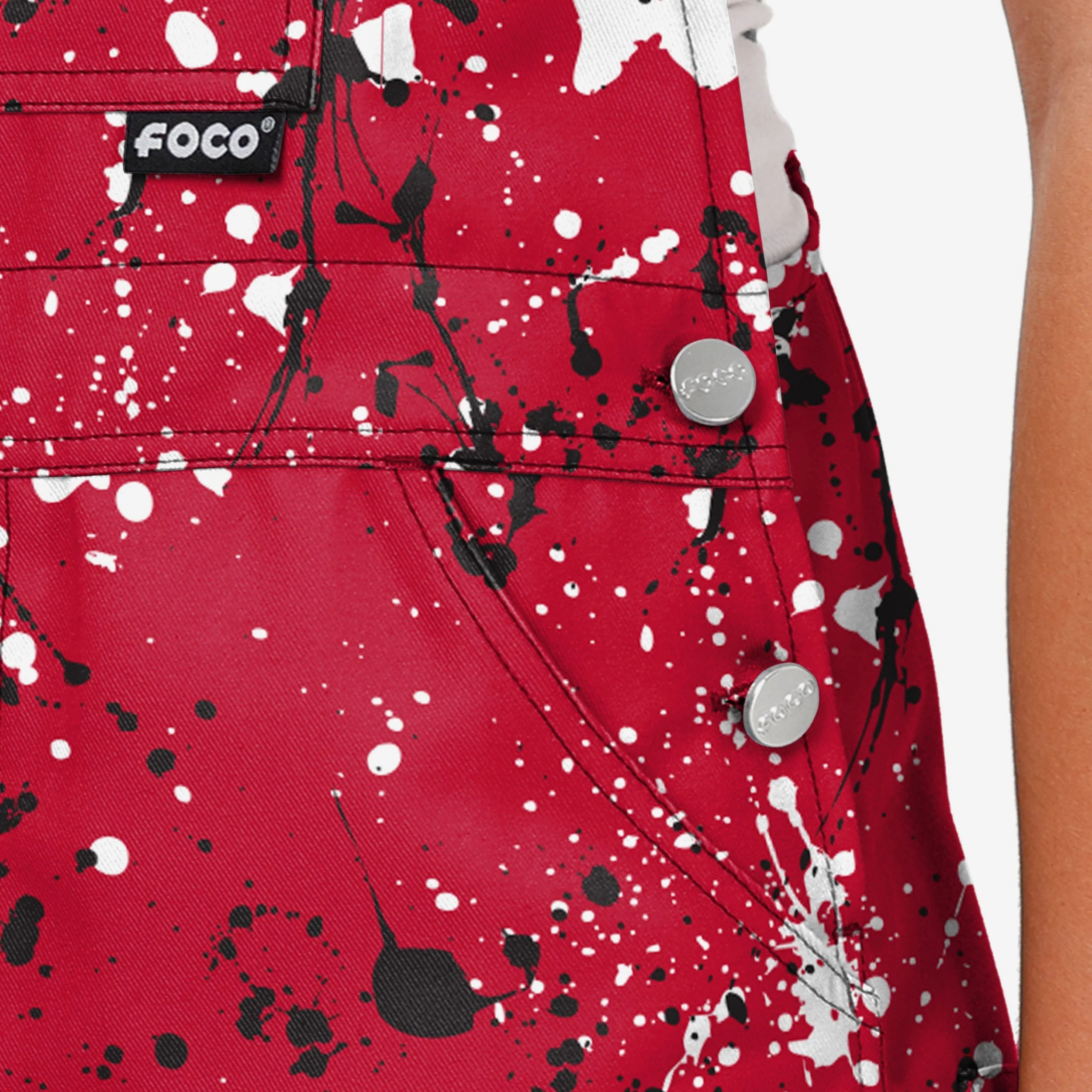 Georgia Bulldogs Womens Paint Splatter Bib Overalls - Image 5
