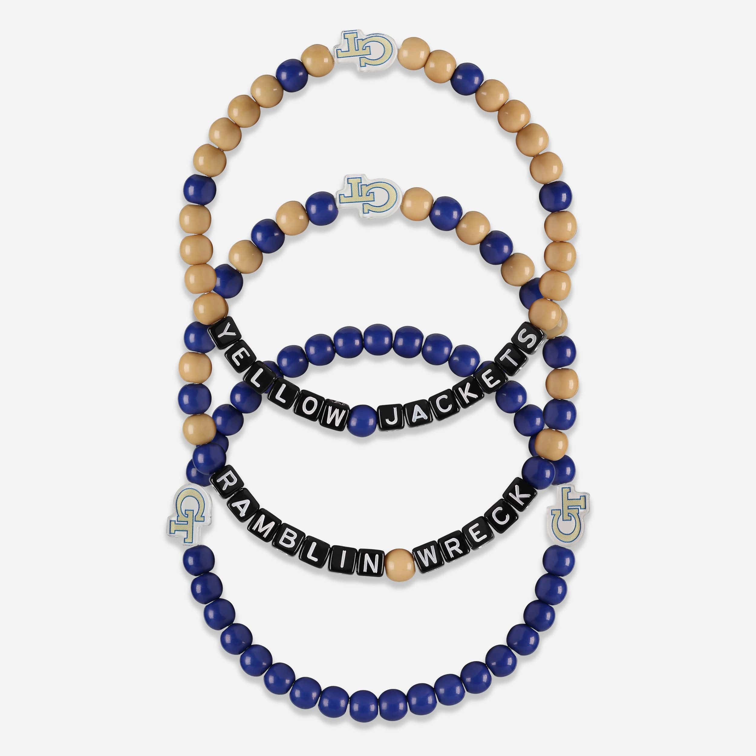 Georgia Tech Yellow Jackets 3 Pack Beaded Friendship Bracelet