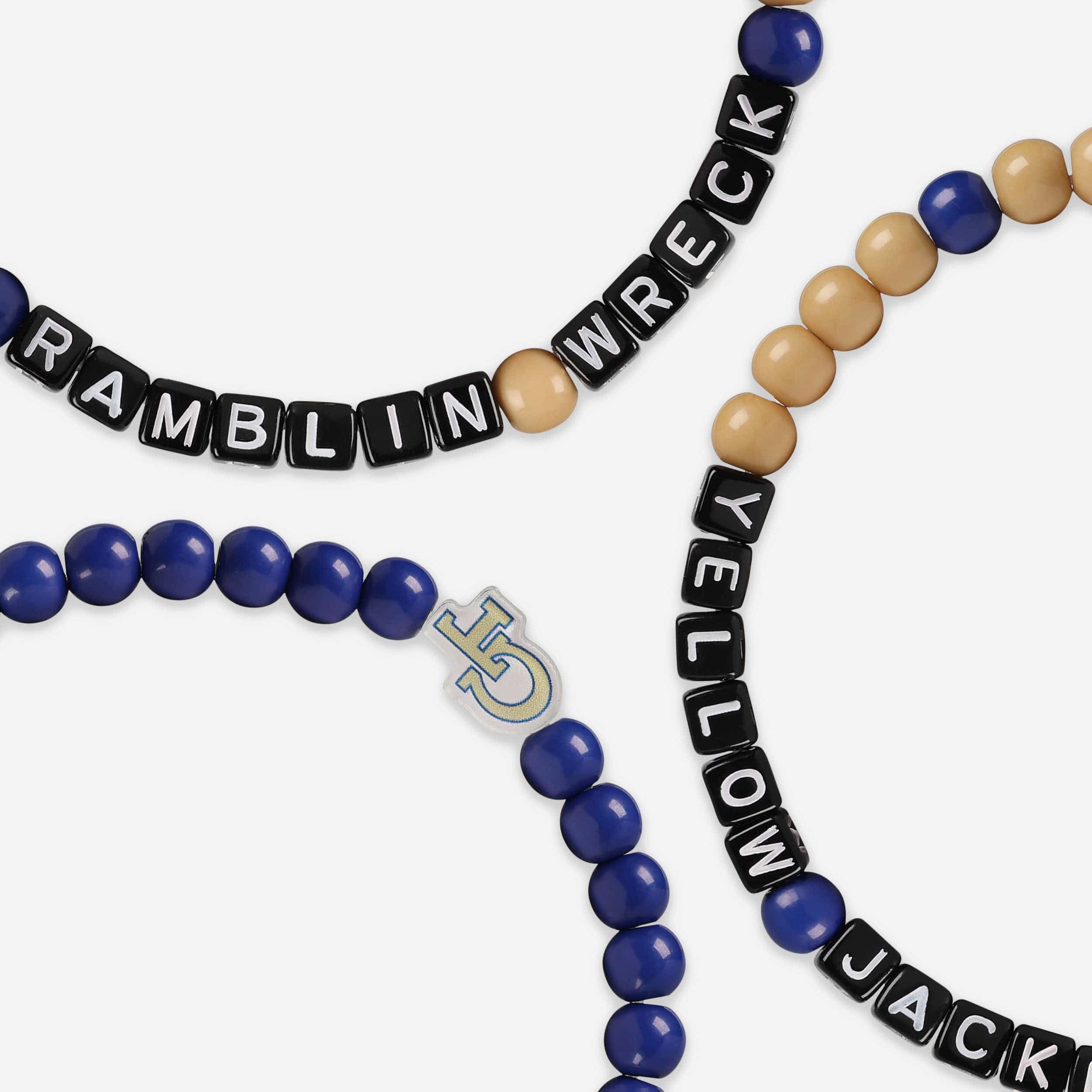 Georgia Tech Yellow Jackets 3 Pack Beaded Friendship Bracelet - Image 2