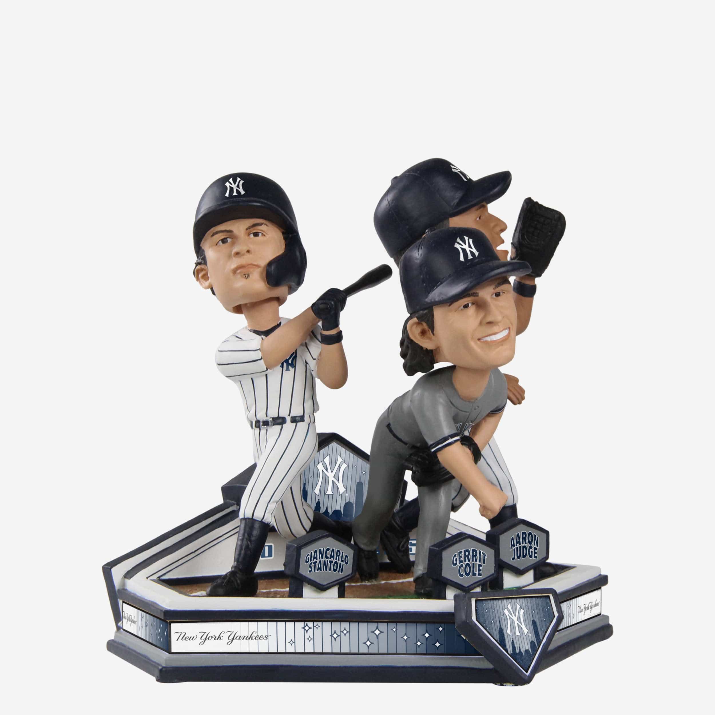 Gerrit Cole & Giancarlo Stanton & Aaron Judge New York Yankees Triple Bobblehead - Image 6