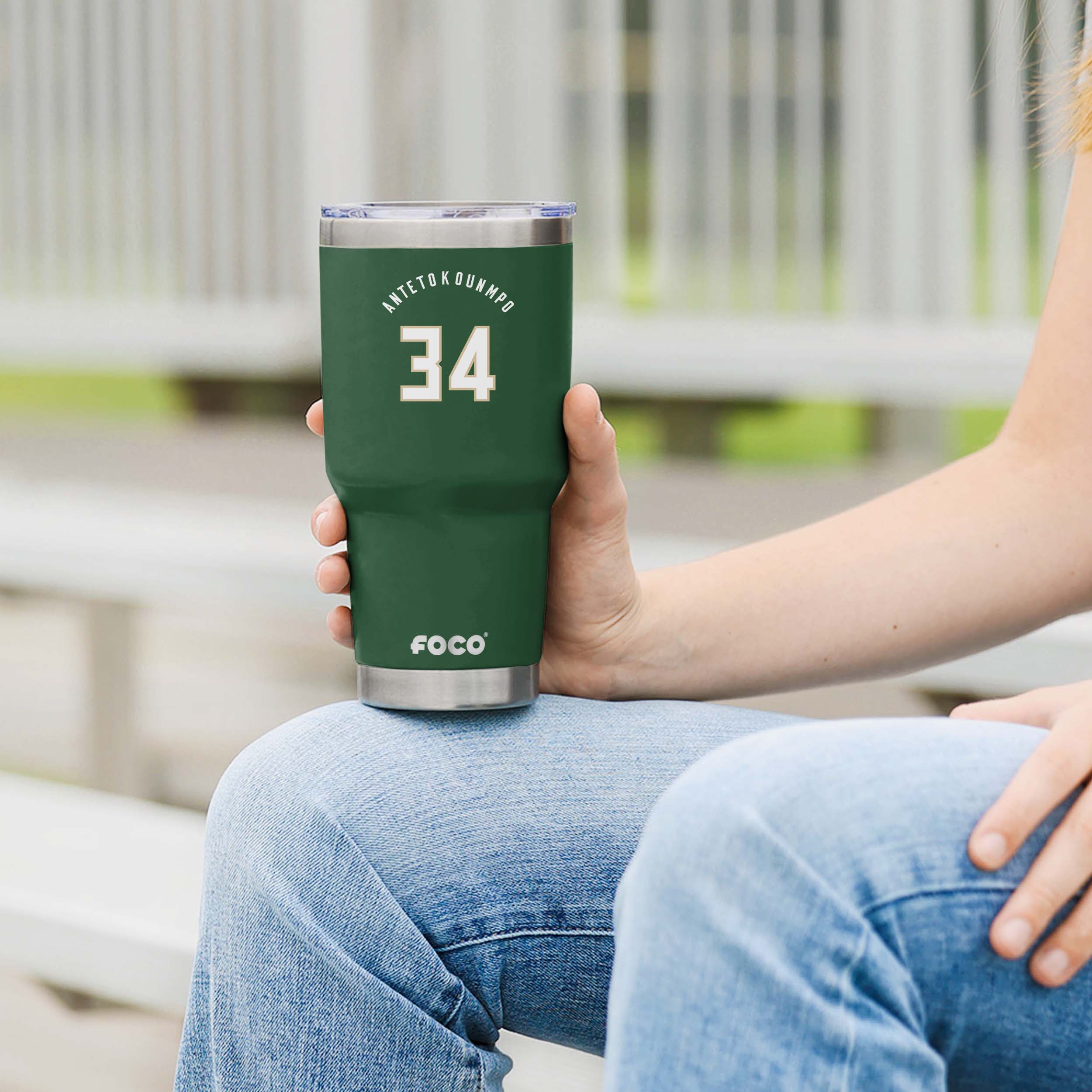 Giannis Antetokounmpo Milwaukee Bucks Team Logo 30 oz Player Tumbler - Image 4