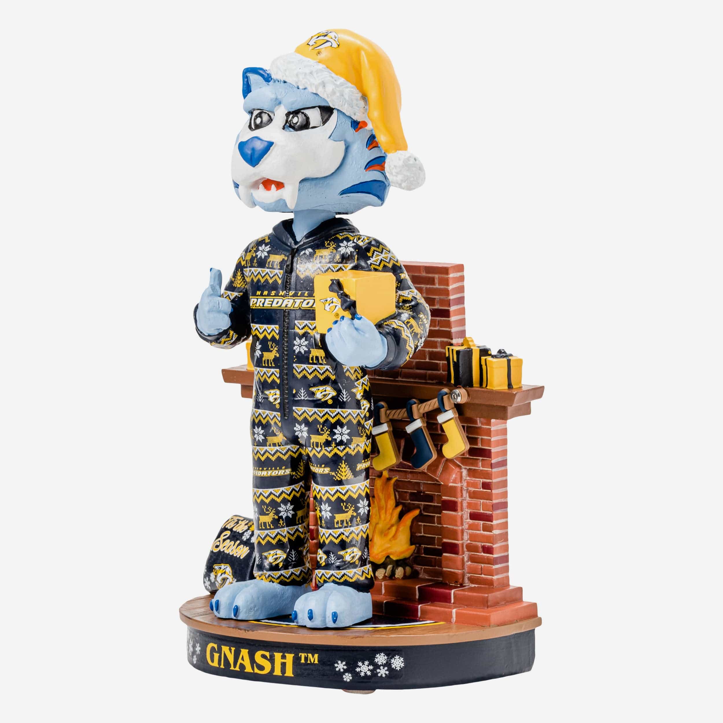 Gnash Nashville Predators Holiday Mascot Bobblehead - Image 4