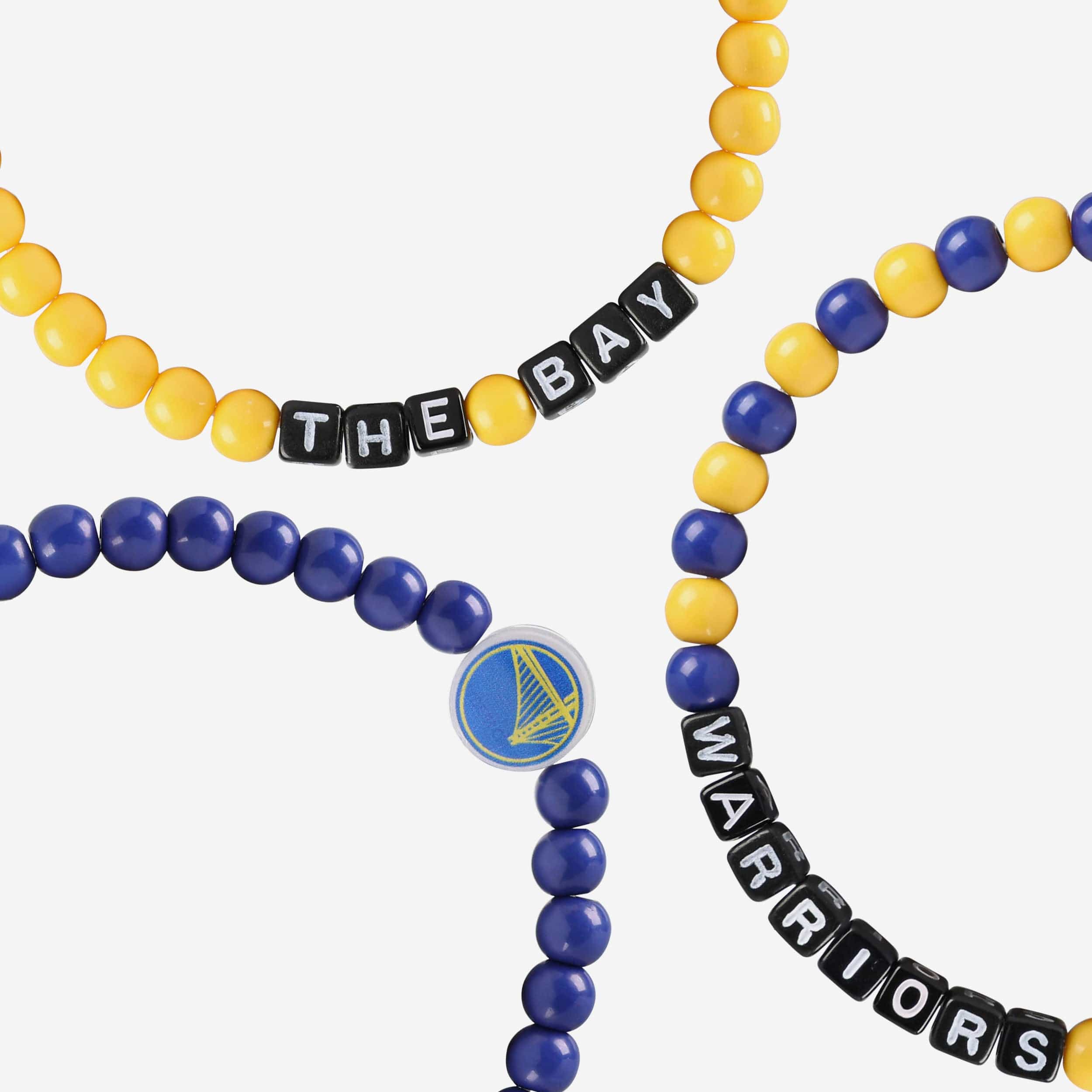Golden State Warriors 3 Pack Beaded Friendship Bracelet - Image 2