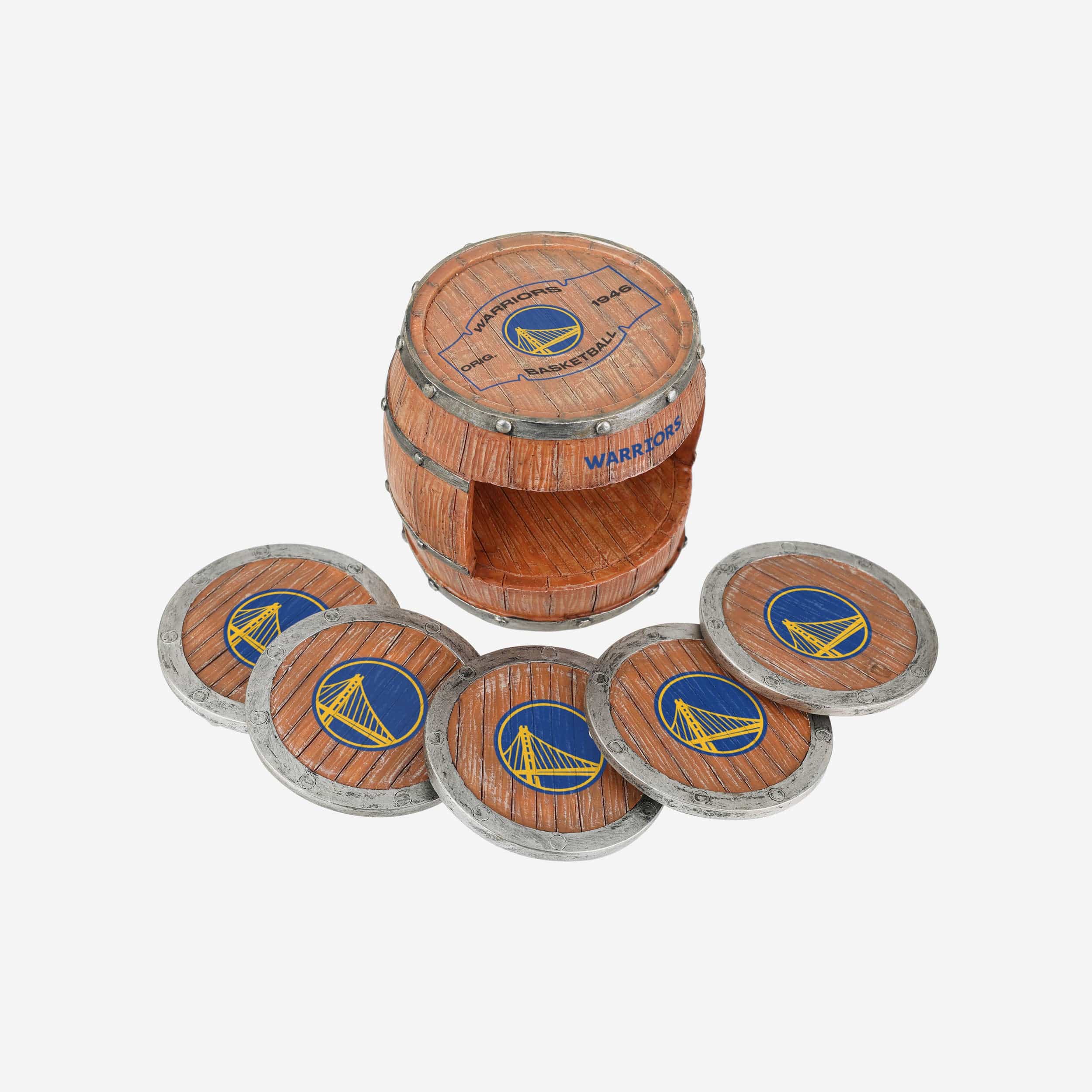 Golden State Warriors 5 Pack Barrel Coaster Set - Image 3
