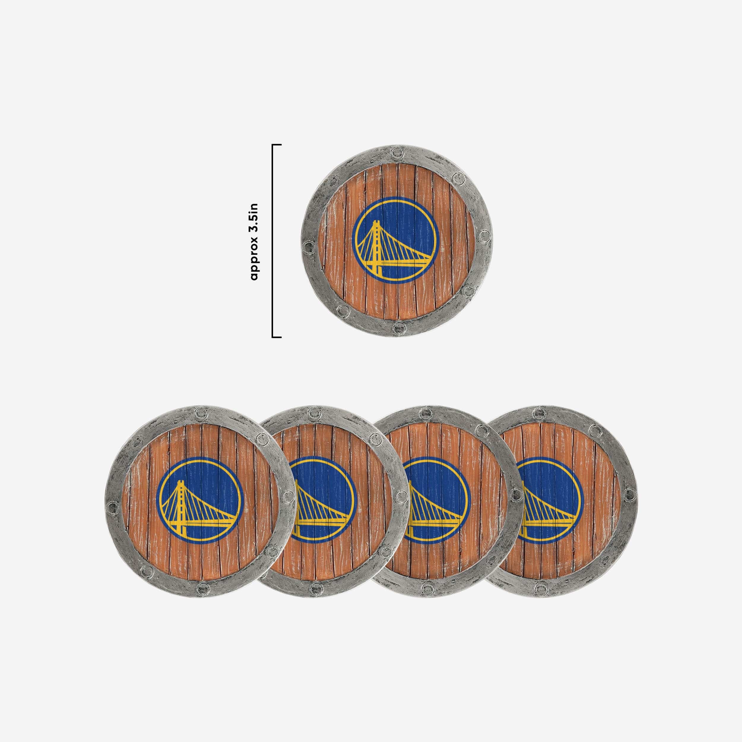 Golden State Warriors 5 Pack Barrel Coaster Set - Image 5