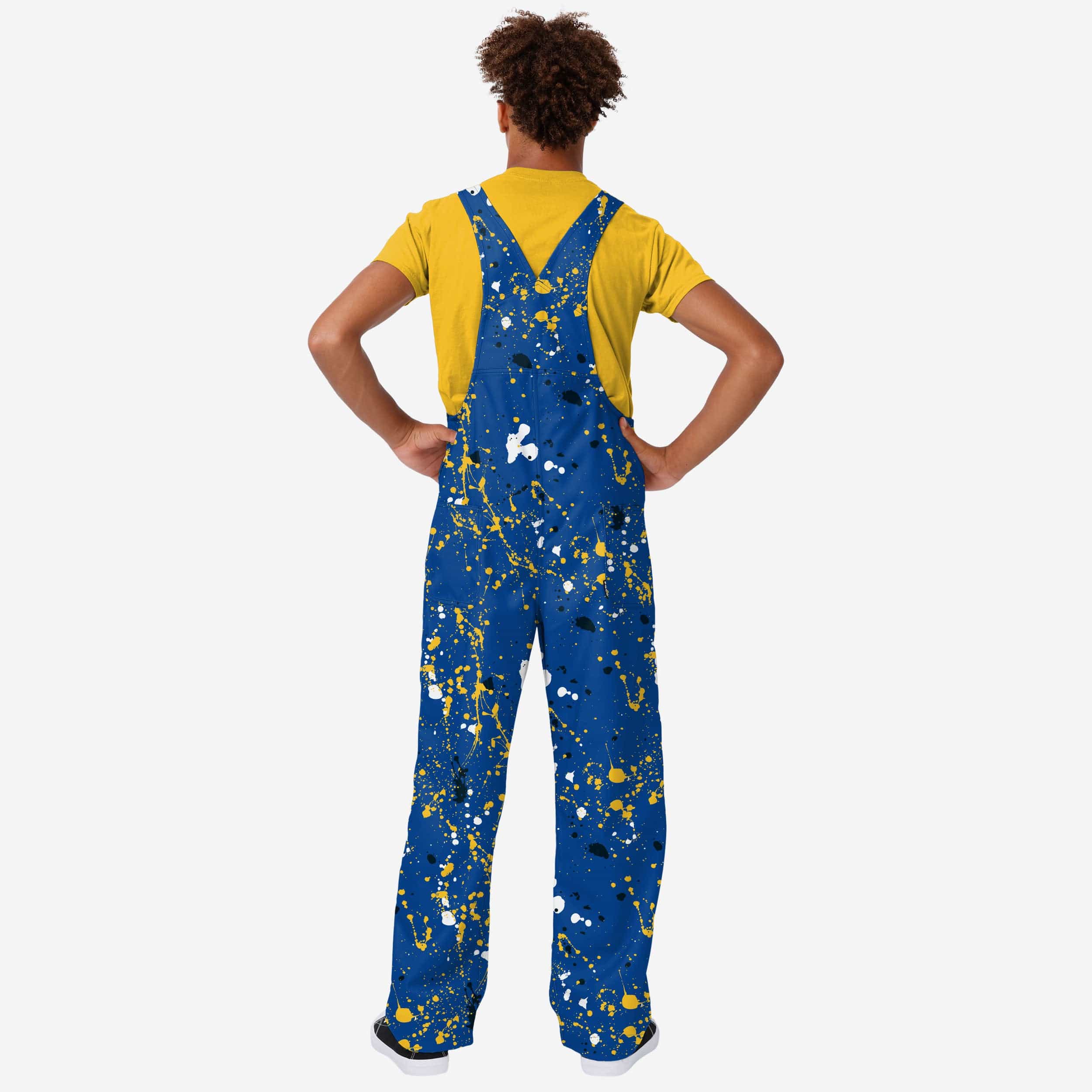 Golden State Warriors Mens Paint Splatter Bib Overalls - Image 2