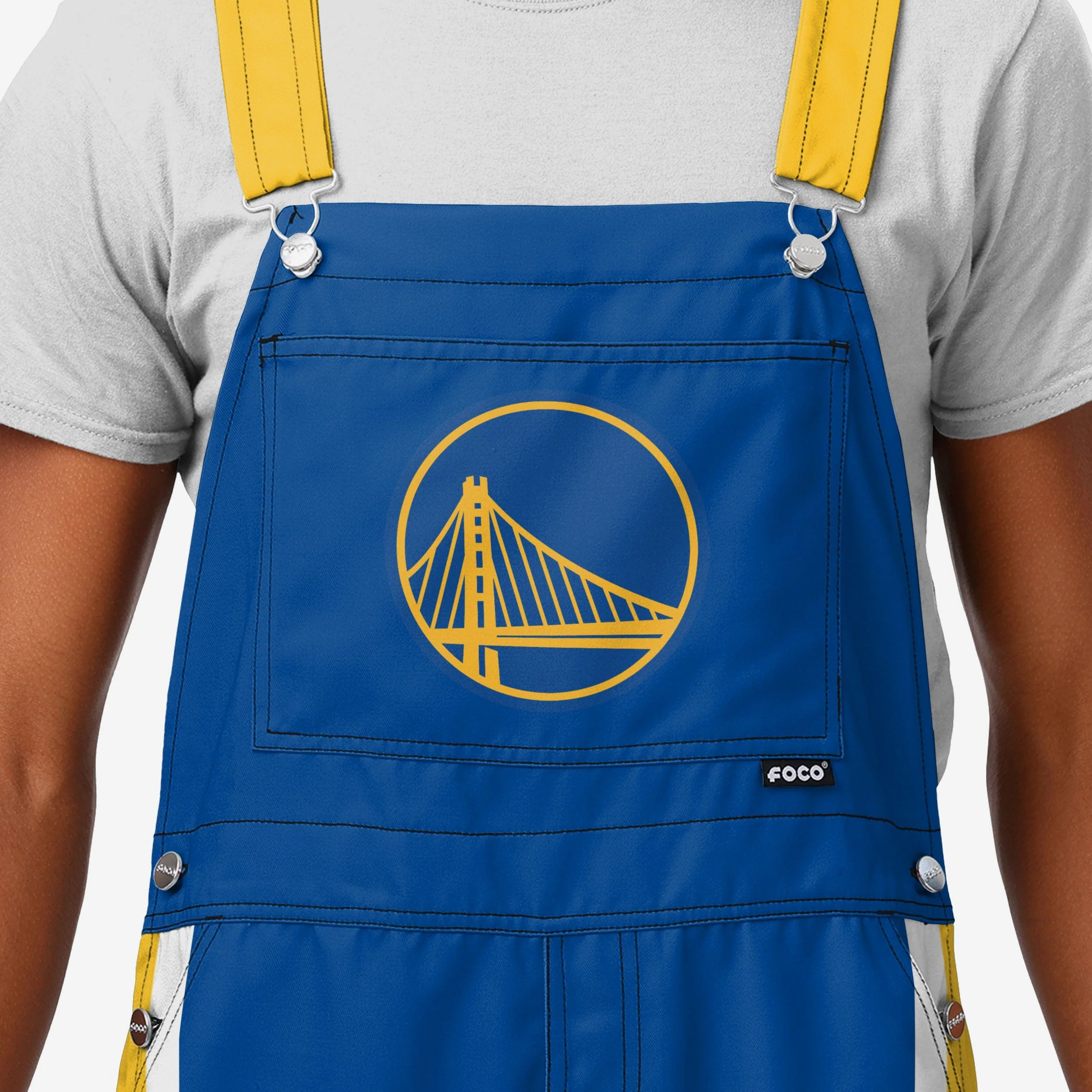 Golden State Warriors Mens Team Stripe Bib Overalls - Image 3