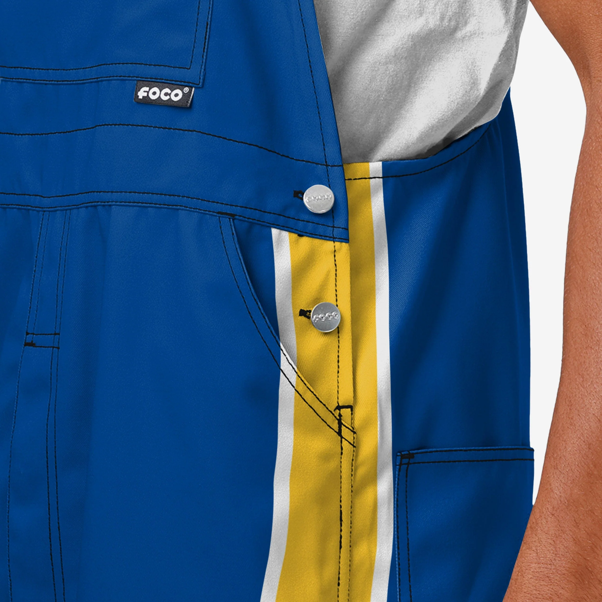 Golden State Warriors Mens Team Stripe Bib Overalls - Image 4