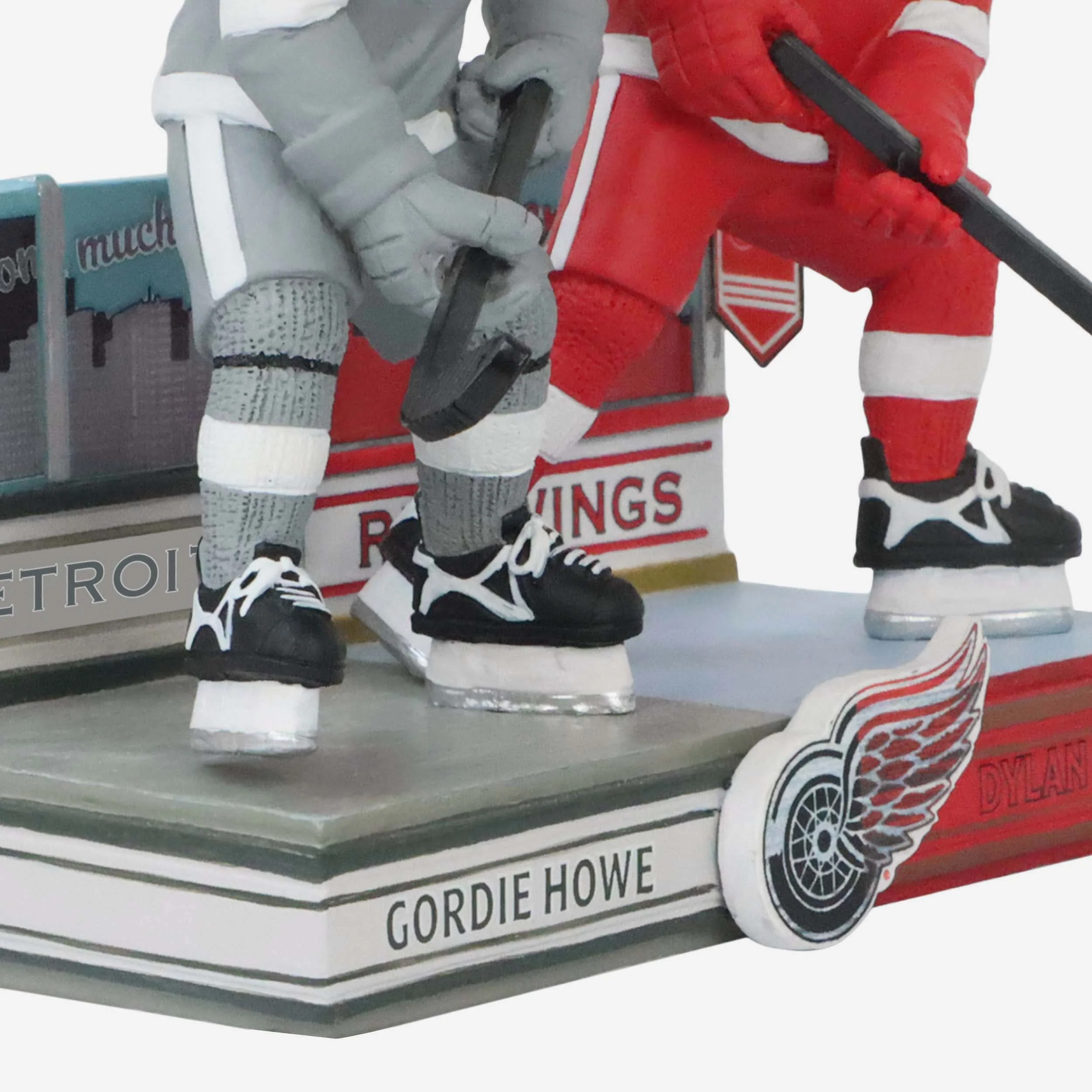 Gordie Howe & Dylan Larkin Detroit Red Wings Then and Now Bobblehead - Image 4