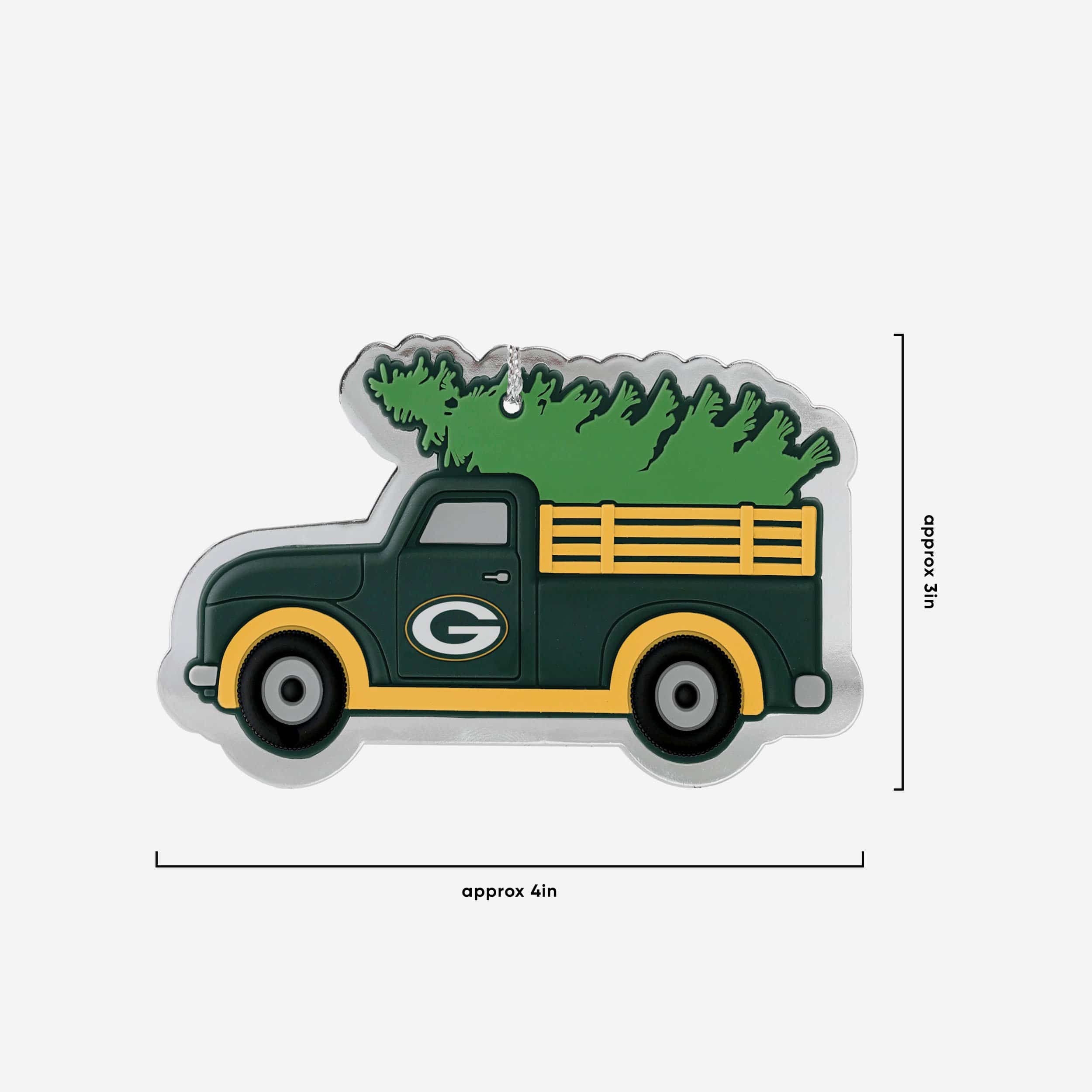 Green Bay Packers 2 Pack Flat Metal Truck Ornaments - Image 3