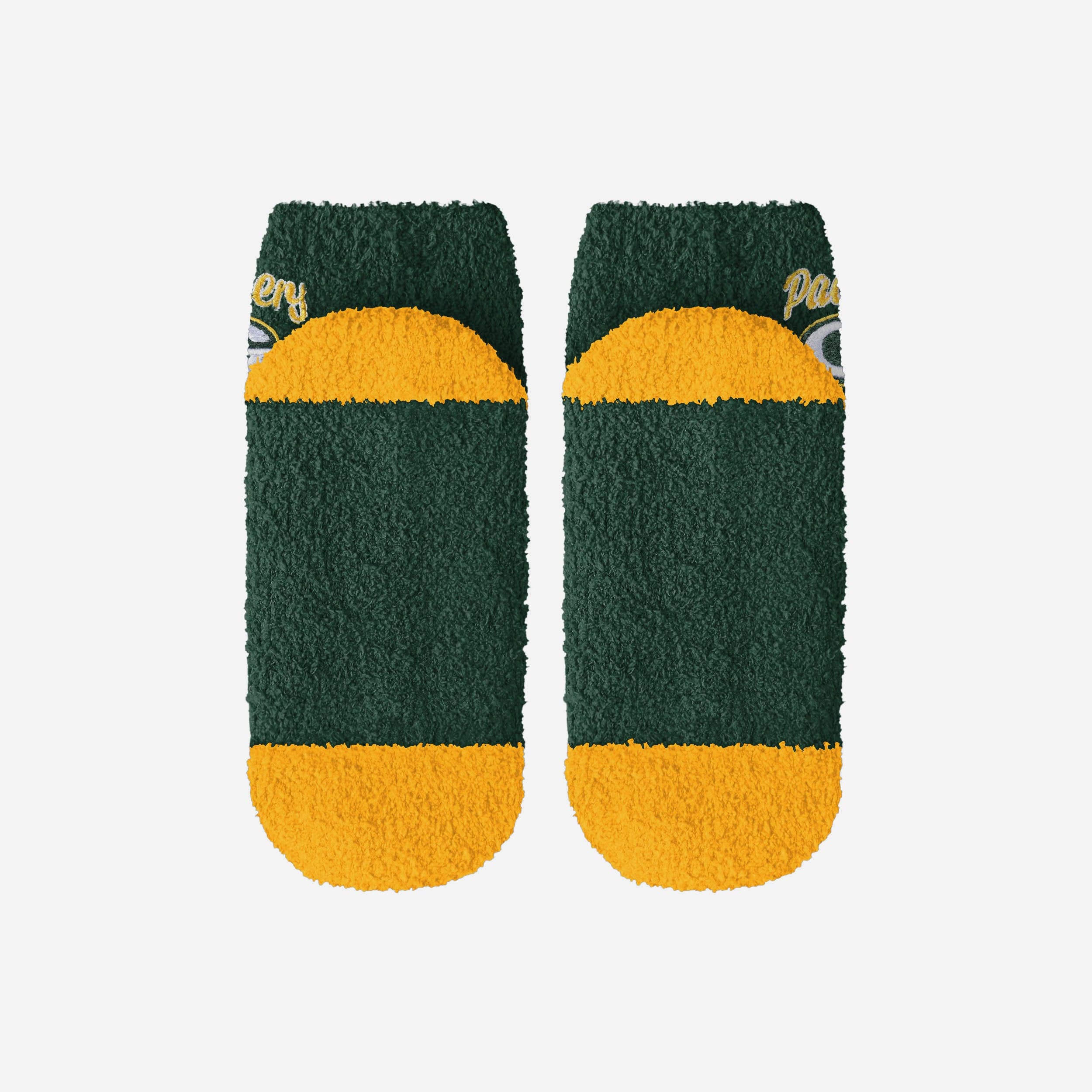Green Bay Packers 2 Pack Womens Script Logo Fuzzy Ankle Socks - Image 5