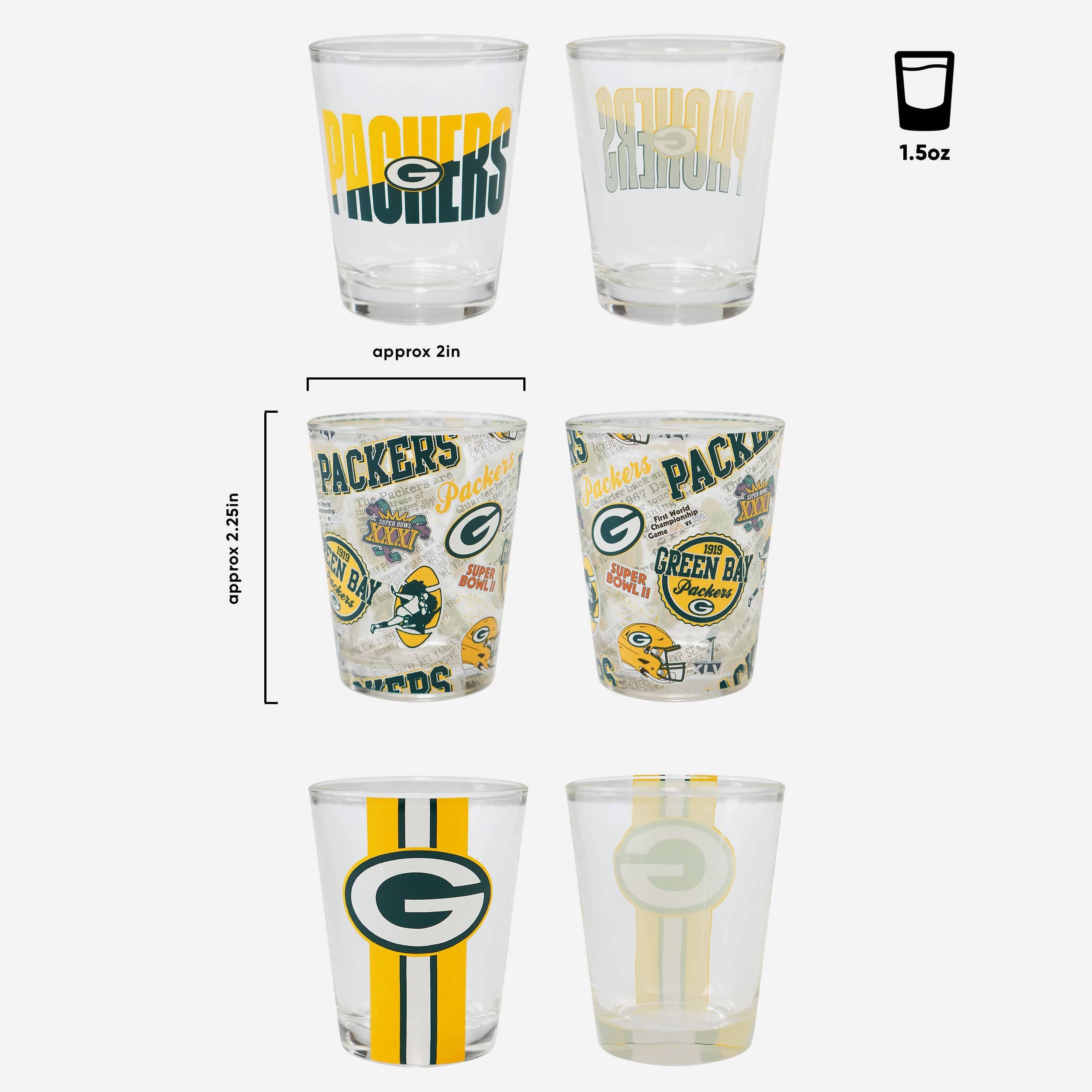 Green Bay Packers 3 Pack Shot Glass - Image 3