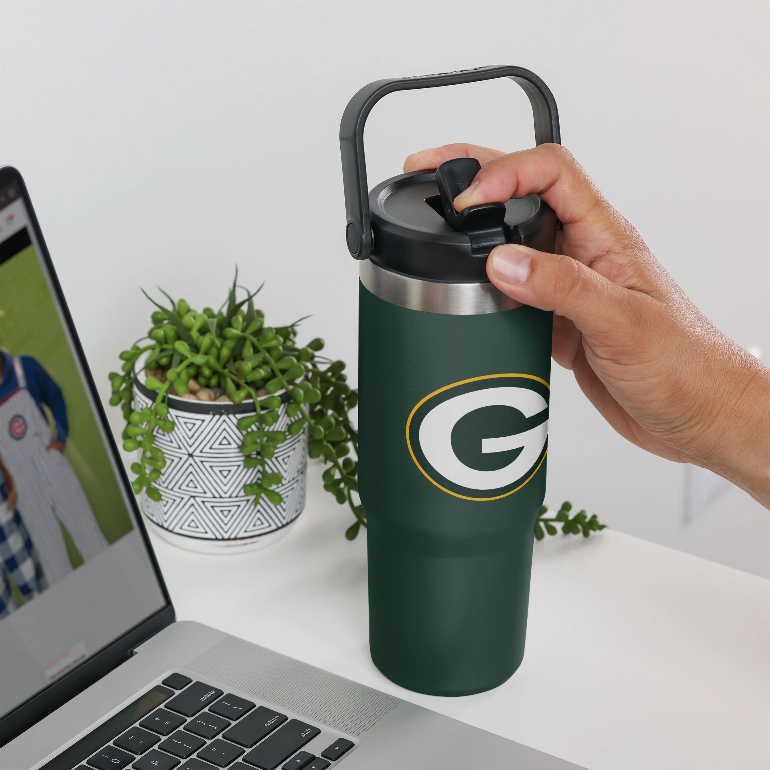 Green Bay Packers 30 oz Straw Tumbler - Image 4