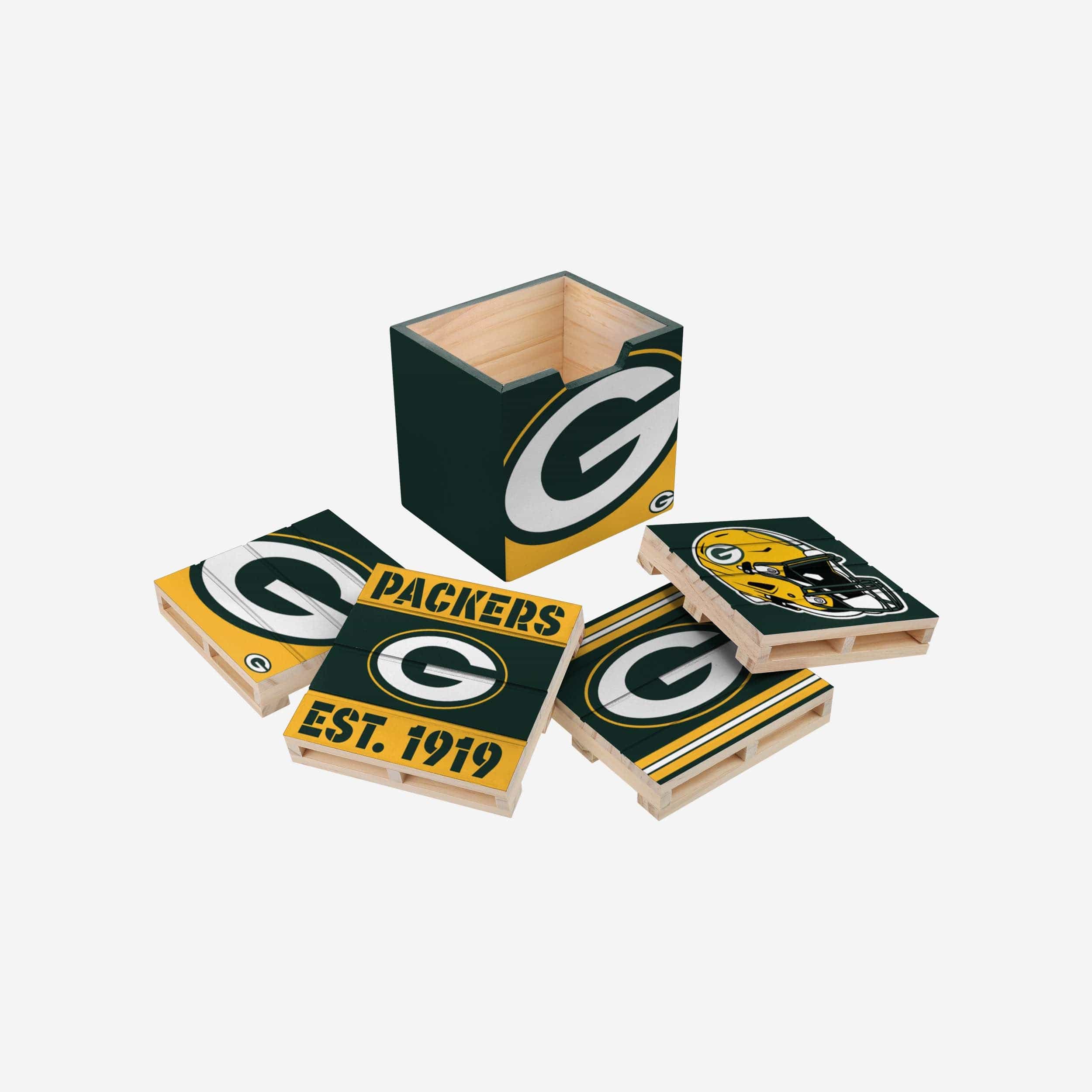 Green Bay Packers 4 Pack Pallet Coaster Set - Image 3