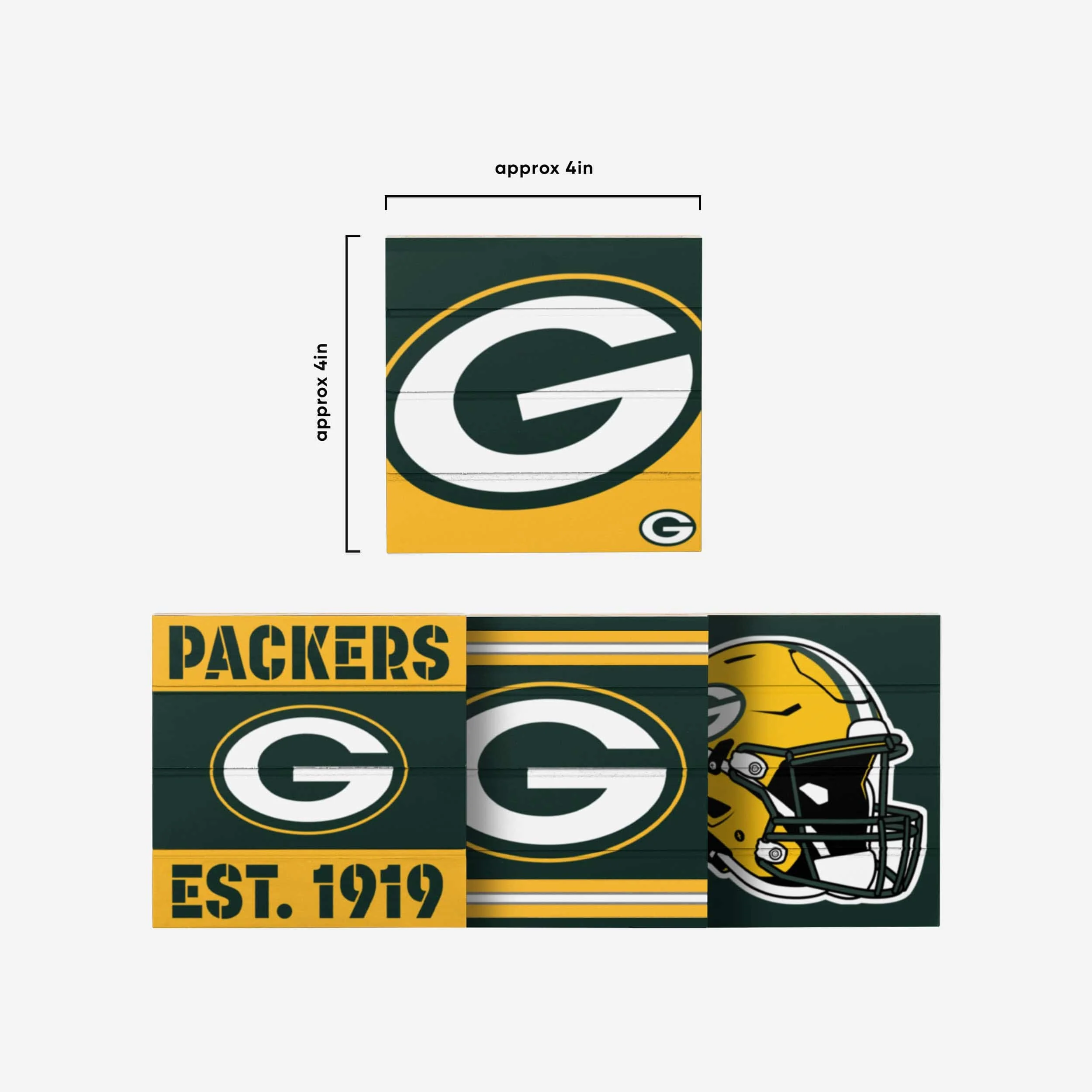 Green Bay Packers 4 Pack Pallet Coaster Set - Image 5