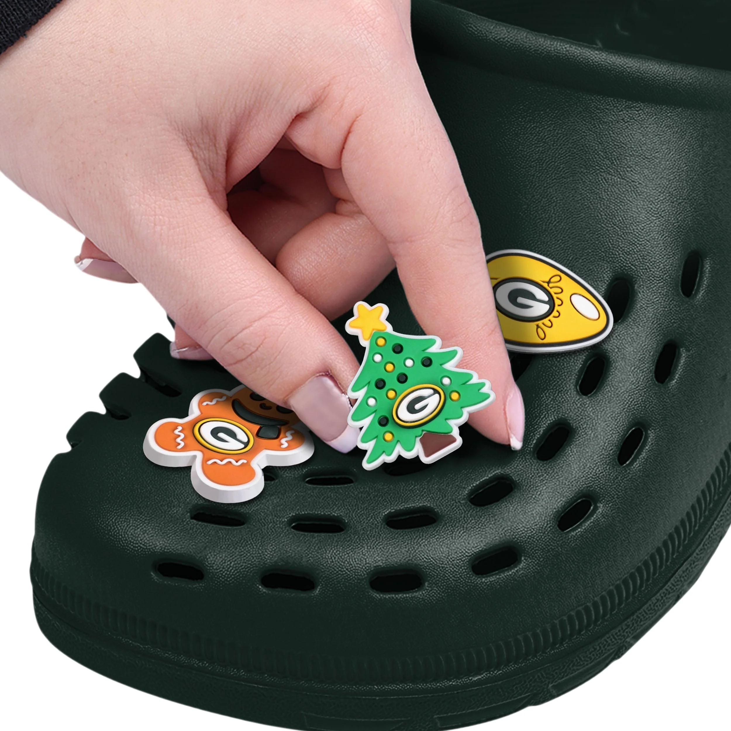 Green Bay Packers 6 Pack Holiday Team Clog Charms - Image 3