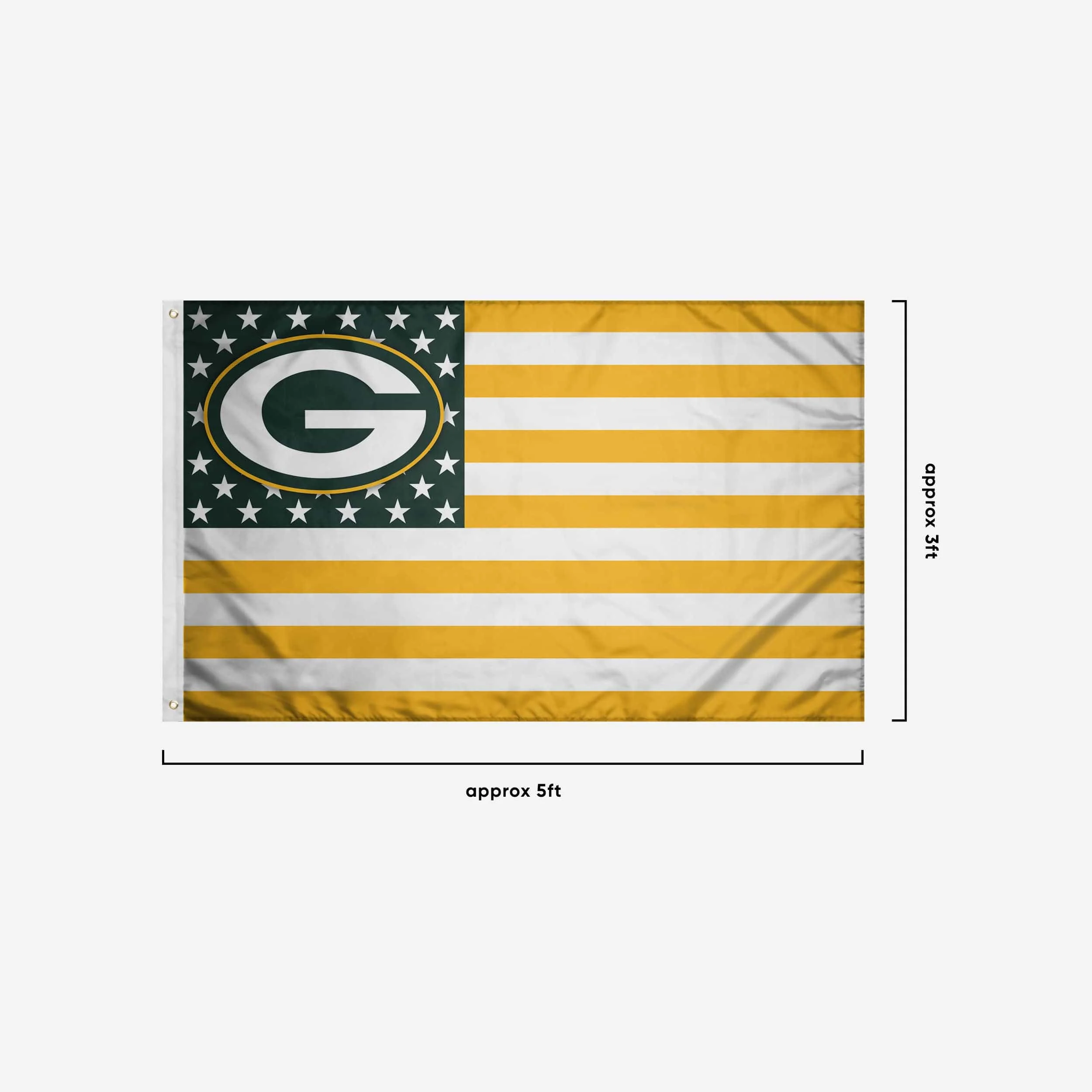 Green Bay Packers American Stars Horizontal Flag - Image 3